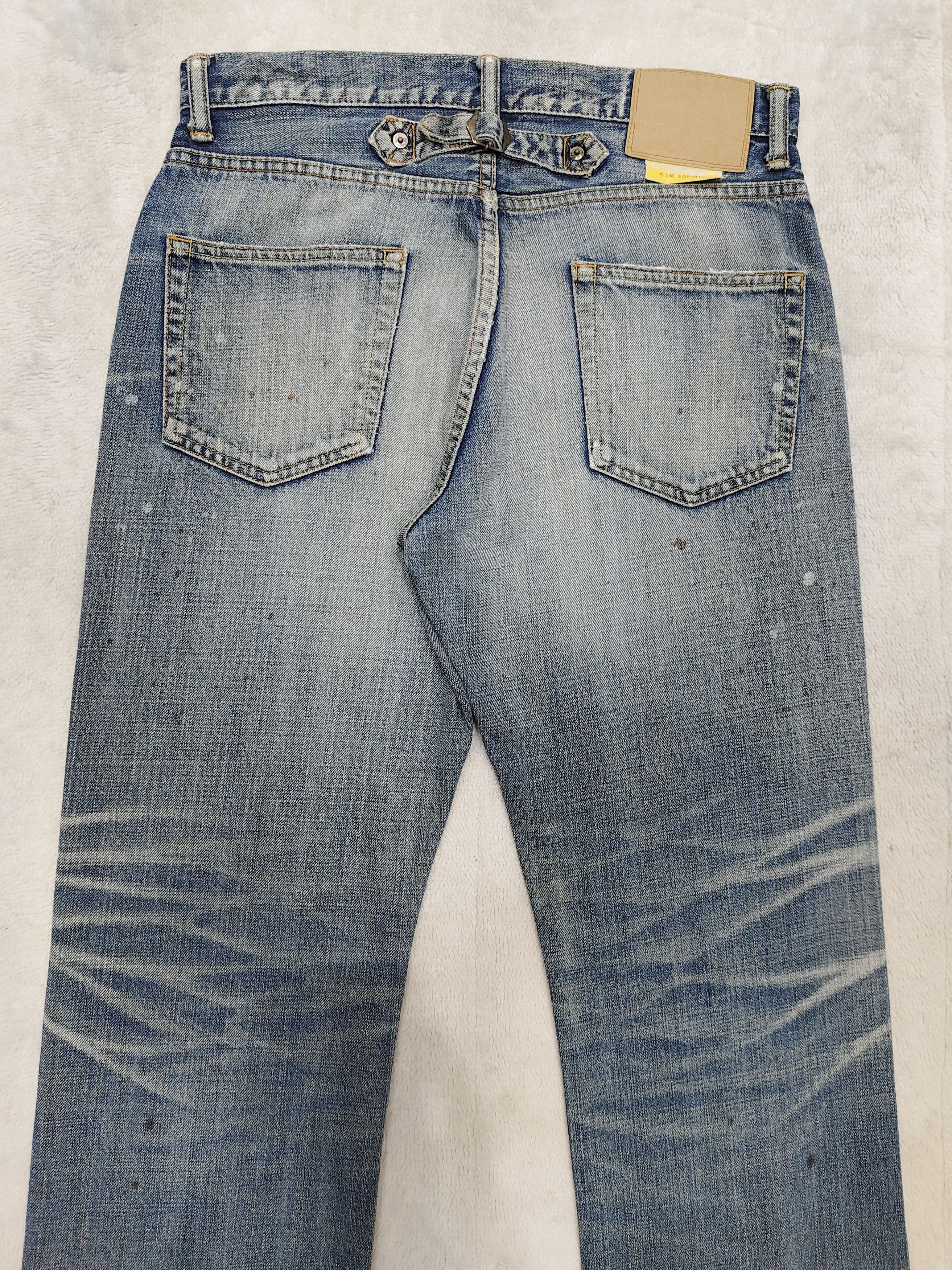 Sophnet. 00s Sophnet🇯🇵 Paint Splatter Fade Distressed Buckle Jeans Size US 30 / EU 46 - 5 Thumbnail