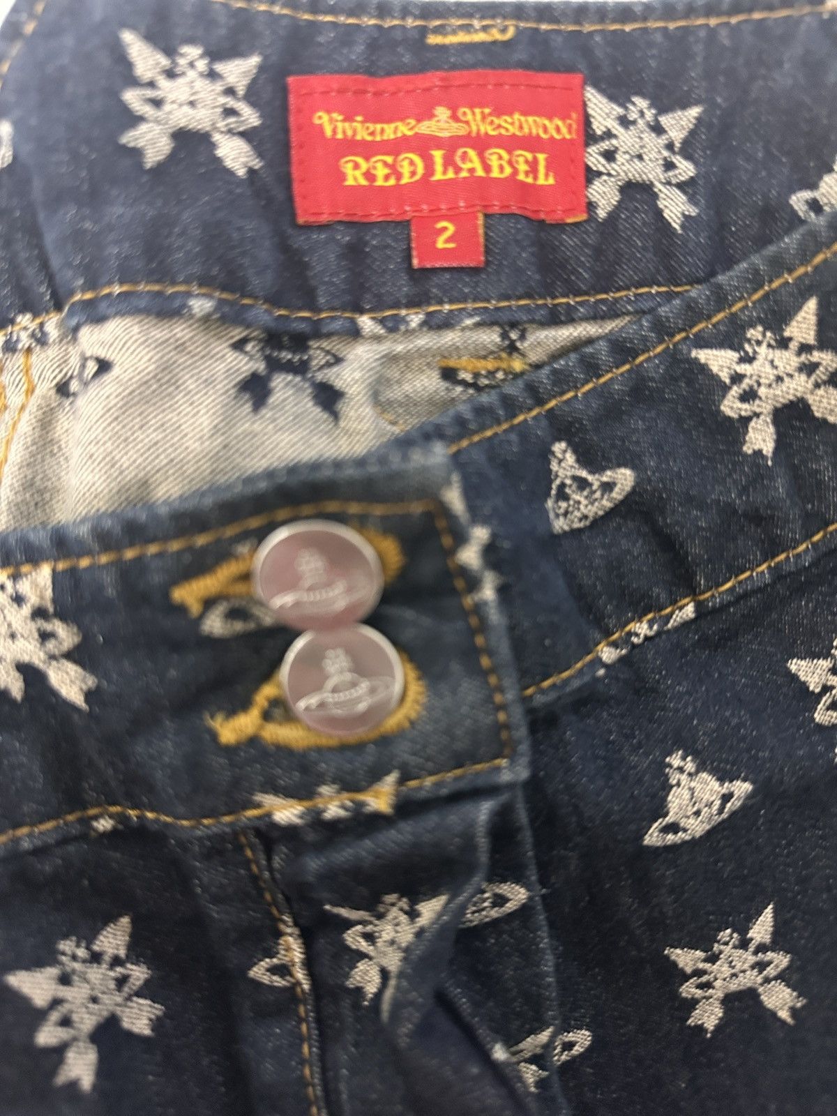 Vivienne Westwood vivienne westwood denim skull orb diamante mini skirt Size 28" / US 6 / IT 42 - 6 Thumbnail