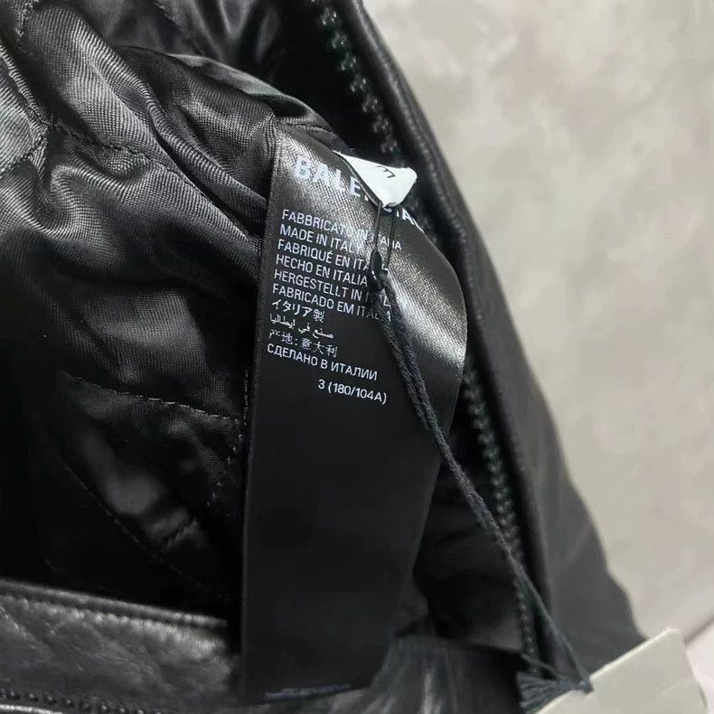 Balenciaga Balenciaga Black 3m Reflective Striped Leather Jacket Size US L / EU 52-54 / 3 - 5 Thumbnail