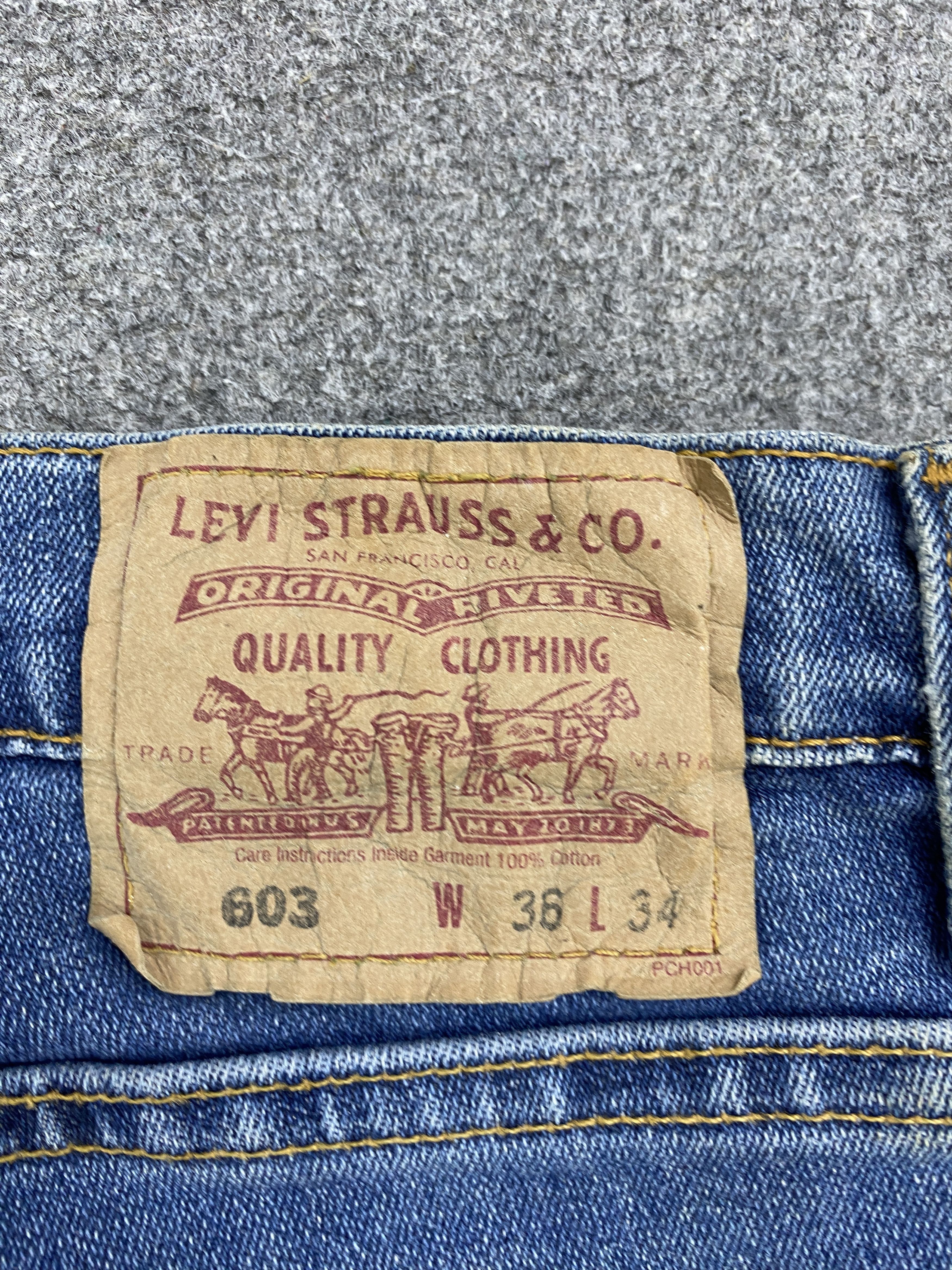 Levi's × Vintage Vintage 90s Levis 603 Blue Denim Jeans Size US 34 / EU 50 - 5 Thumbnail
