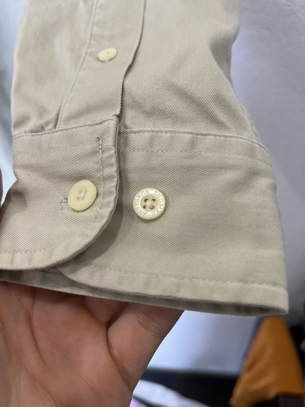 Burberry Thomas Burberry Beige Button Shirt Classic Vintage Size US XL / EU 56 / 4 - 6 Thumbnail