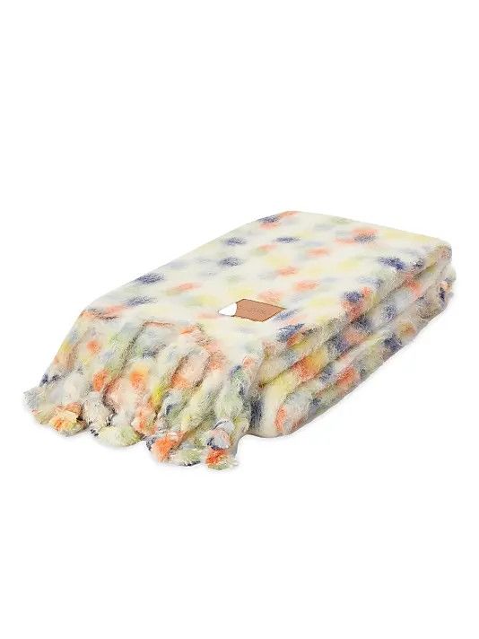Loewe o1in1g0426 Size:130 X 185 cm / Dot Mohair-Wool Throw Blanket Size ONE SIZE - 2 Thumbnail