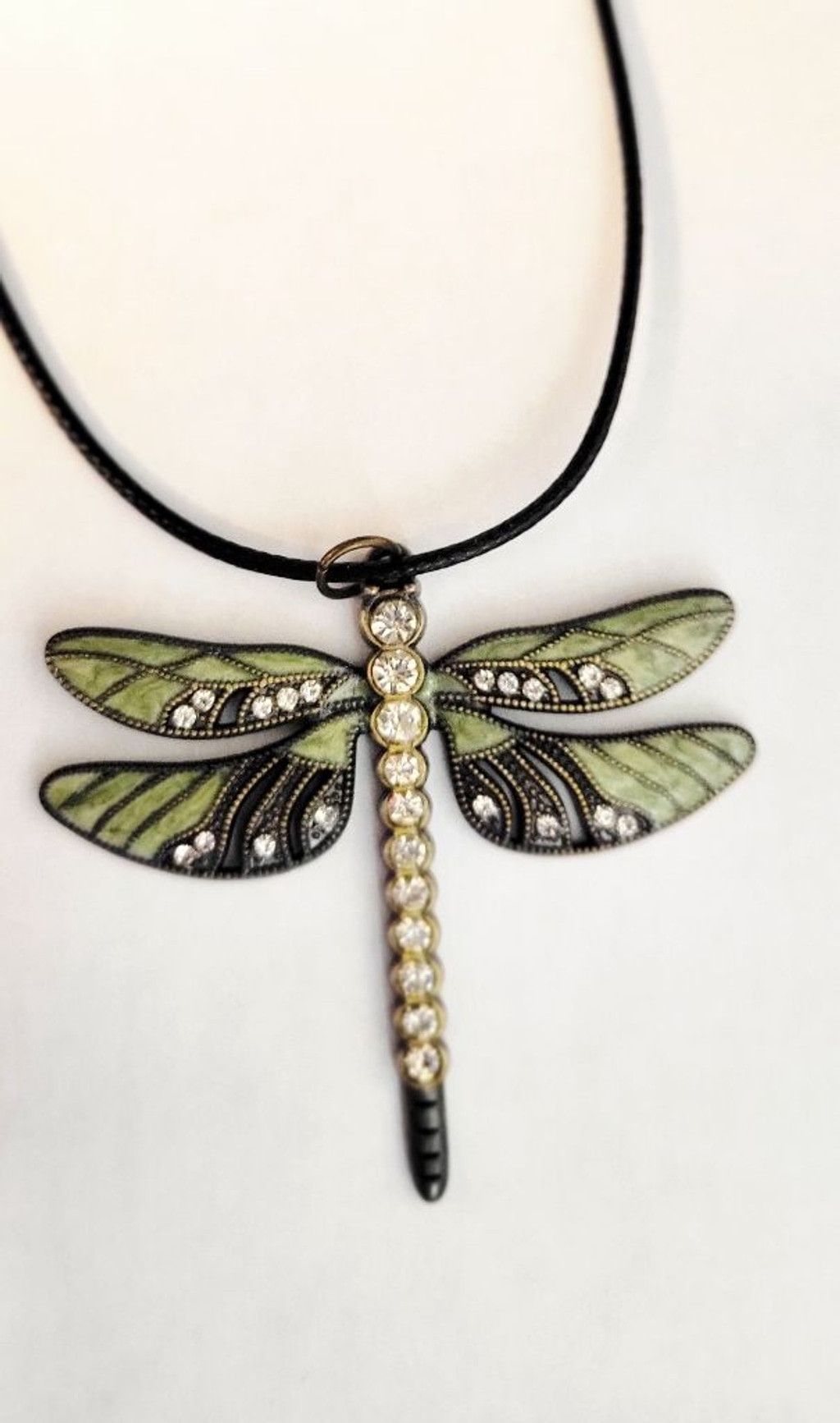 Other Green enamel & rhinestone dragonfly pendant Necklace Size ONE SIZE - 7 Thumbnail