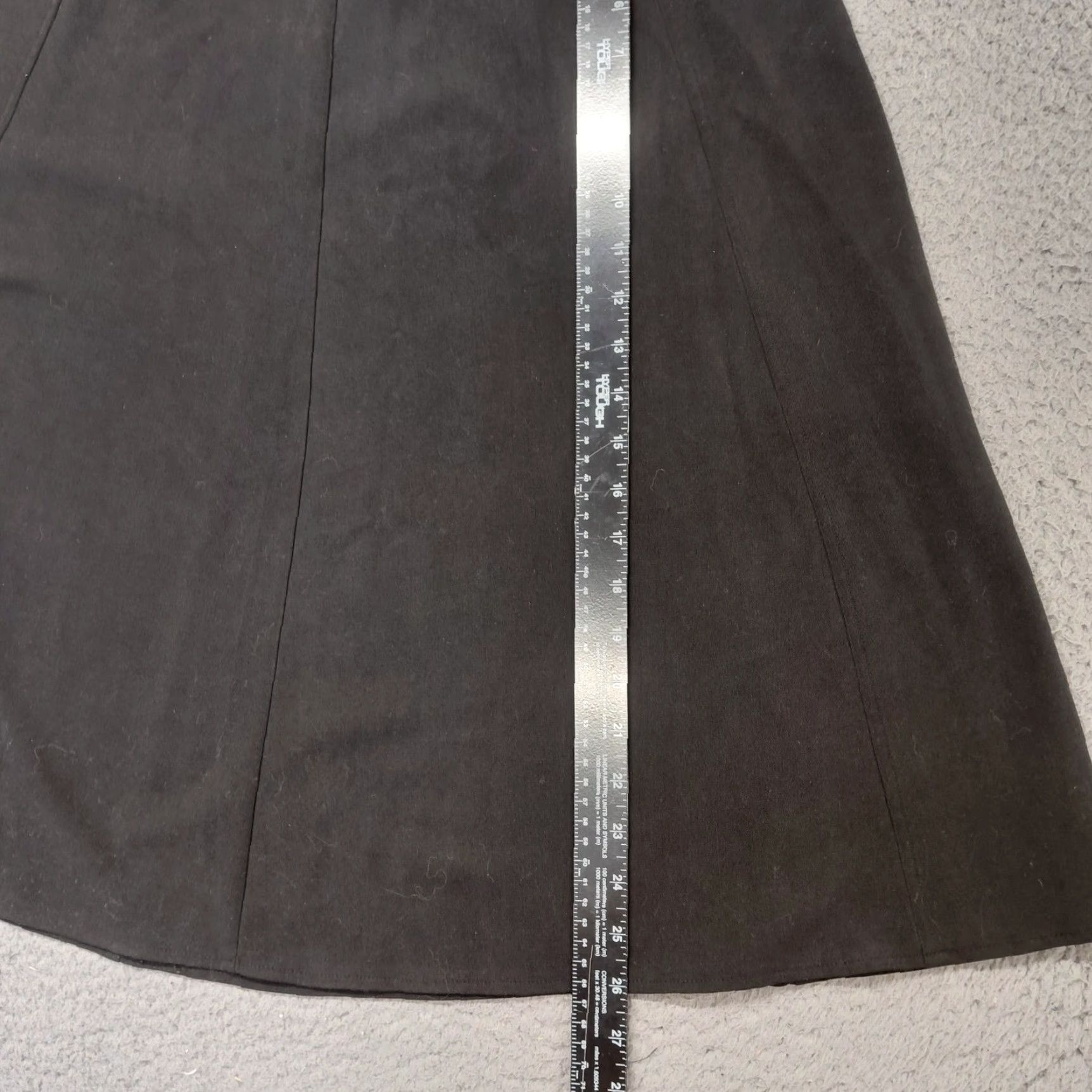 Vintage REQ Skirt Women Size 8 Black Flare Zipper Waist Knee Length Basic Classic Midi Flare 90s Womens Size 30" / US 8 / IT 44 - 6 Thumbnail