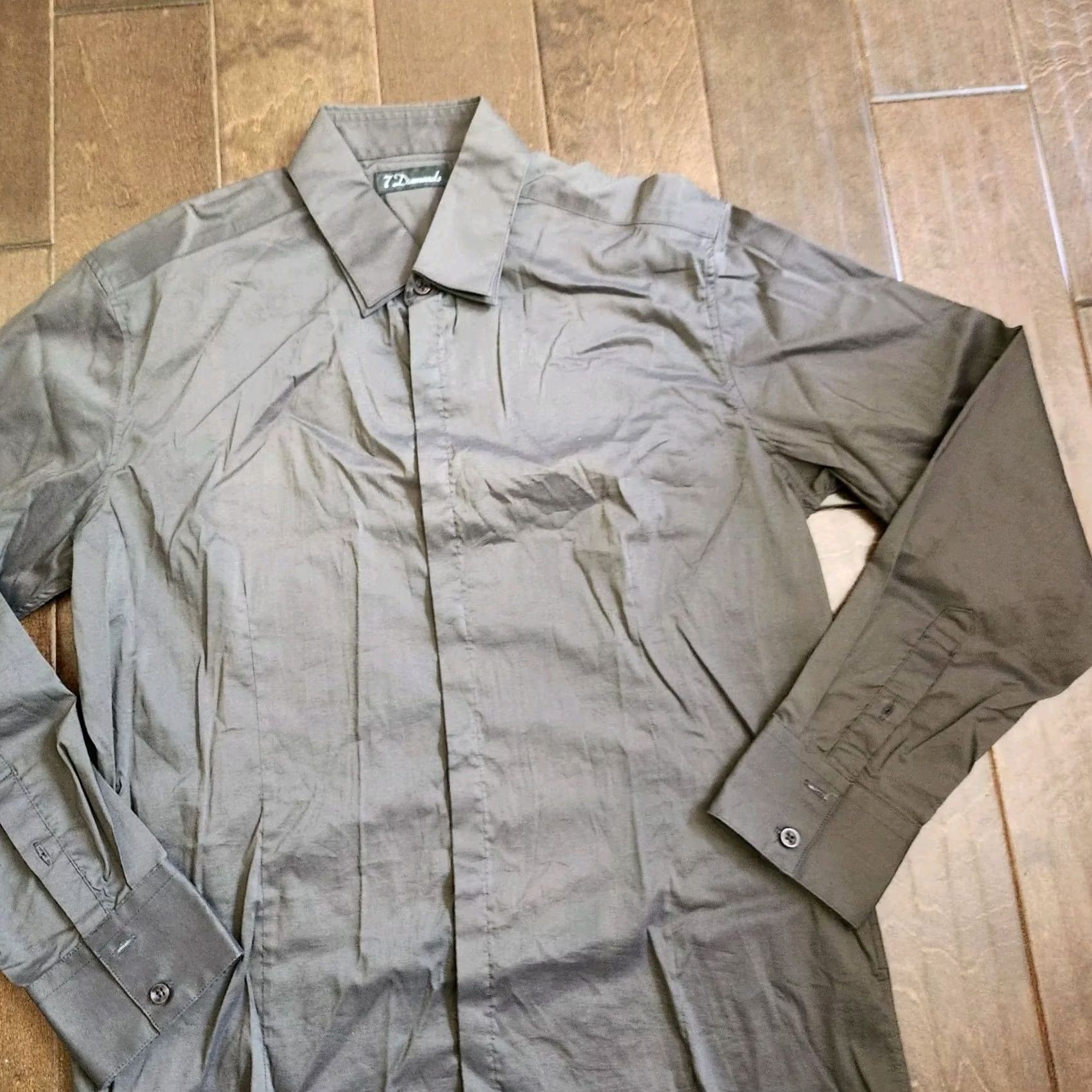 Vintage 7 Diamonds Dress Shirt Gray Button Up Long Sleeve Size M Regular Fit Womens? Size 40R - 5 Thumbnail