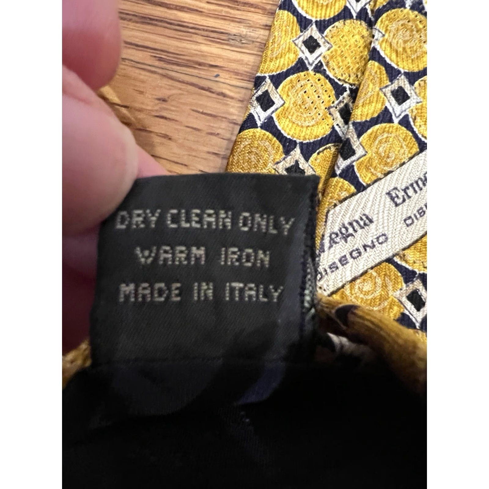 Ermenegildo Zegna Ermenegildo Zegna Designer Tie 100% Silk Geometric Pattern Yellow Gold Handmade Regular Multicolor Italy Mens Size ONE SIZE - 6 Thumbnail