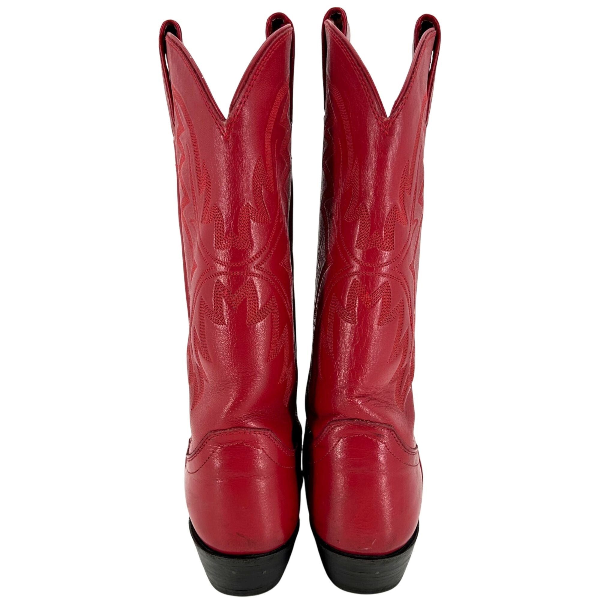 Justin Boots Justin Cowgirl Boots Womens 5.5B Red Leather Cowboy Western Size US 5.5 / EU 38 - 9 Thumbnail