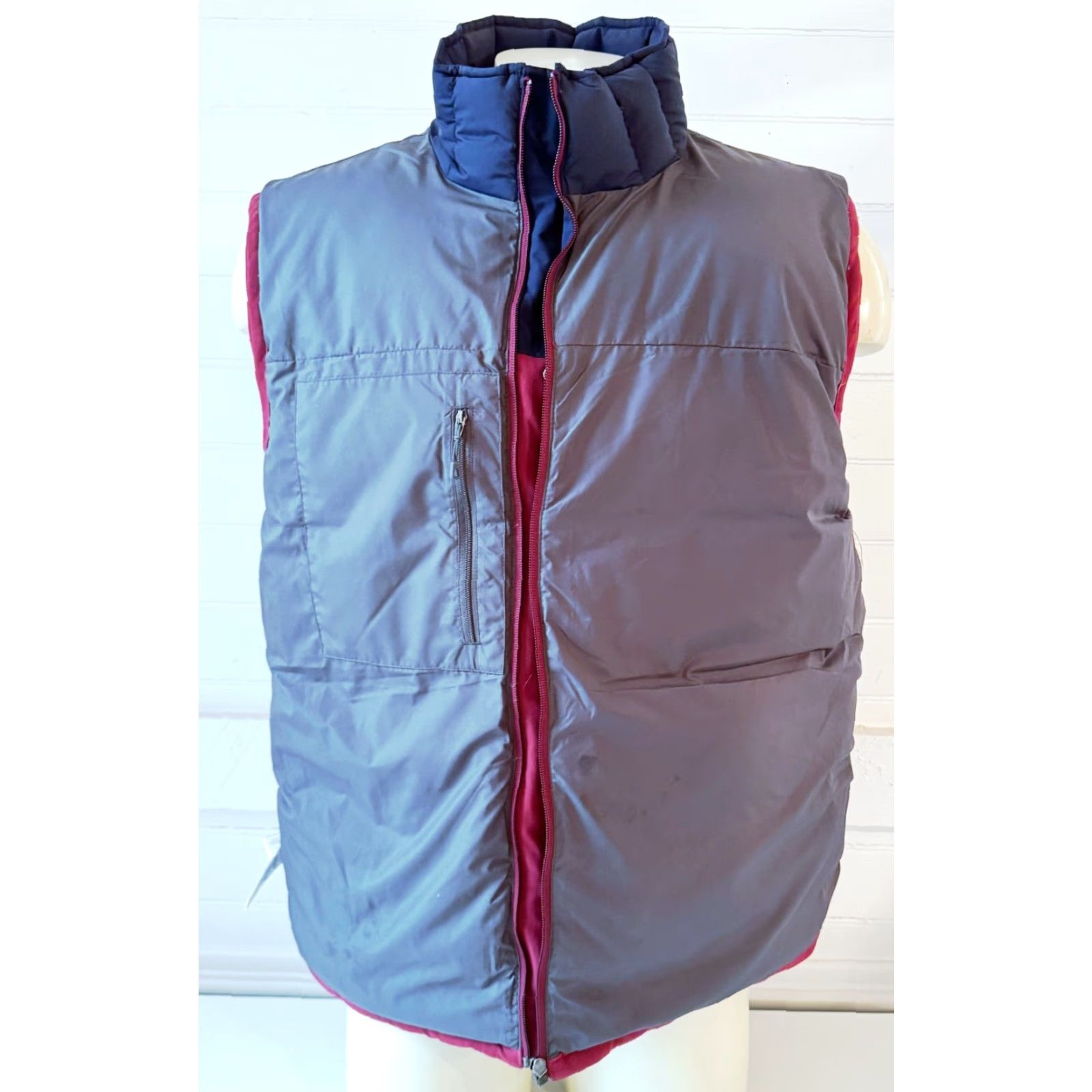 Patagonia PATAGONIA Vest Mens XL Bivy Down Full Zip Nylon Canvas Two-Tone Oxblood Burgundy Size US XL / EU 56 / 4 - 5 Thumbnail