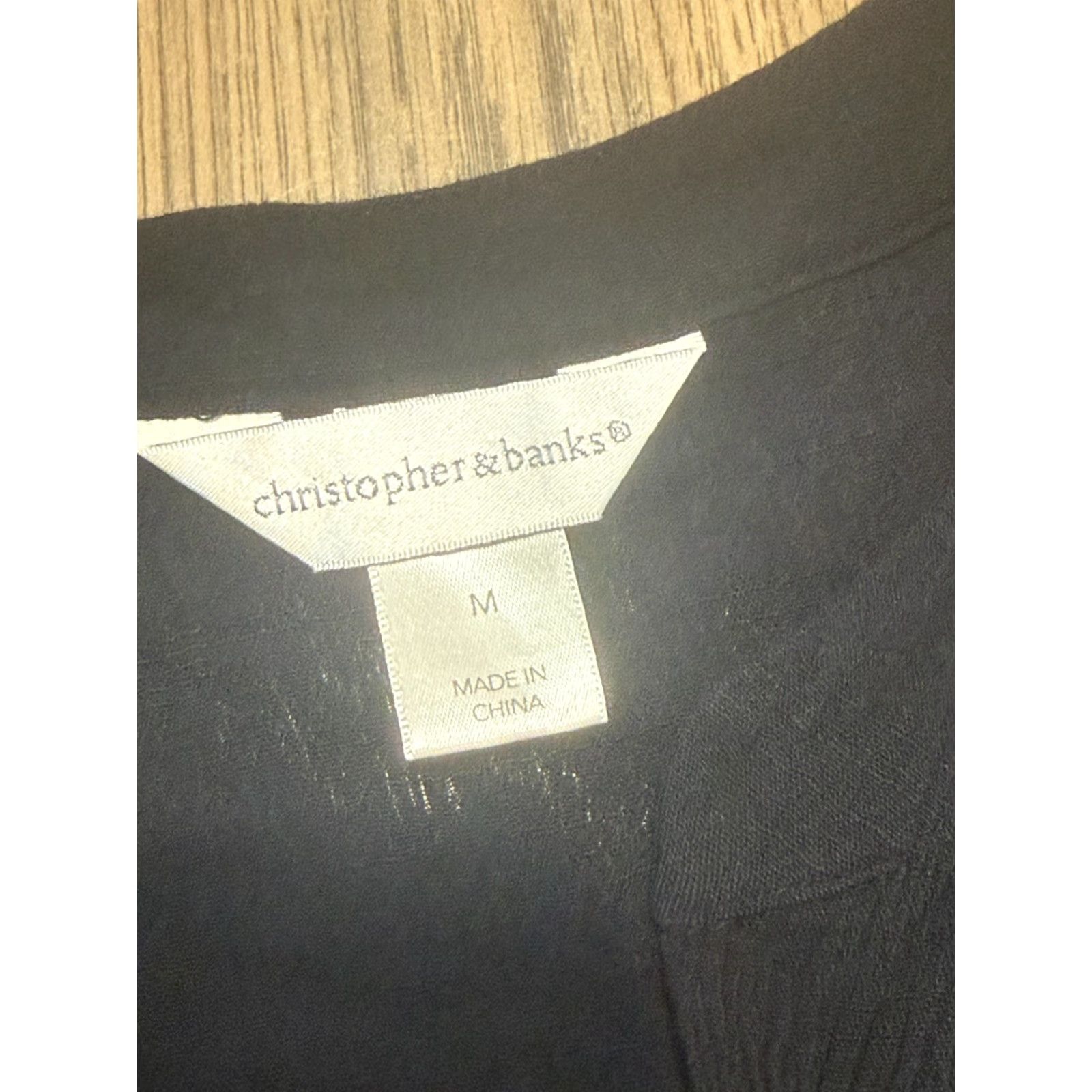Vintage Christopher & Banks Shirt Women's Size M Black Long Sleeve V-neck Buttons Size M / US 6-8 / IT 42-44 - 5 Thumbnail