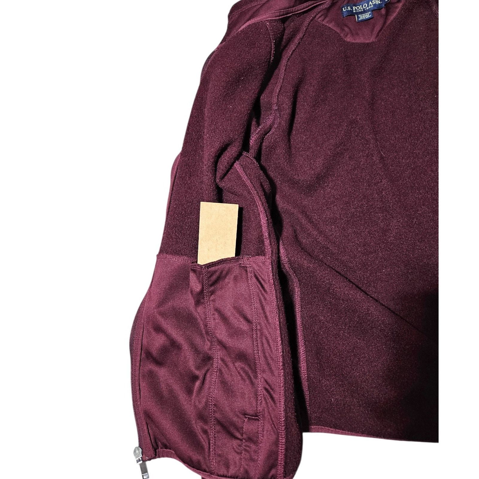 U.S. Polo Assn. US Polo Assn Burgundy Full Zip feece Sweater Jacket Mens L Size US L / EU 52-54 / 3 - 5 Thumbnail