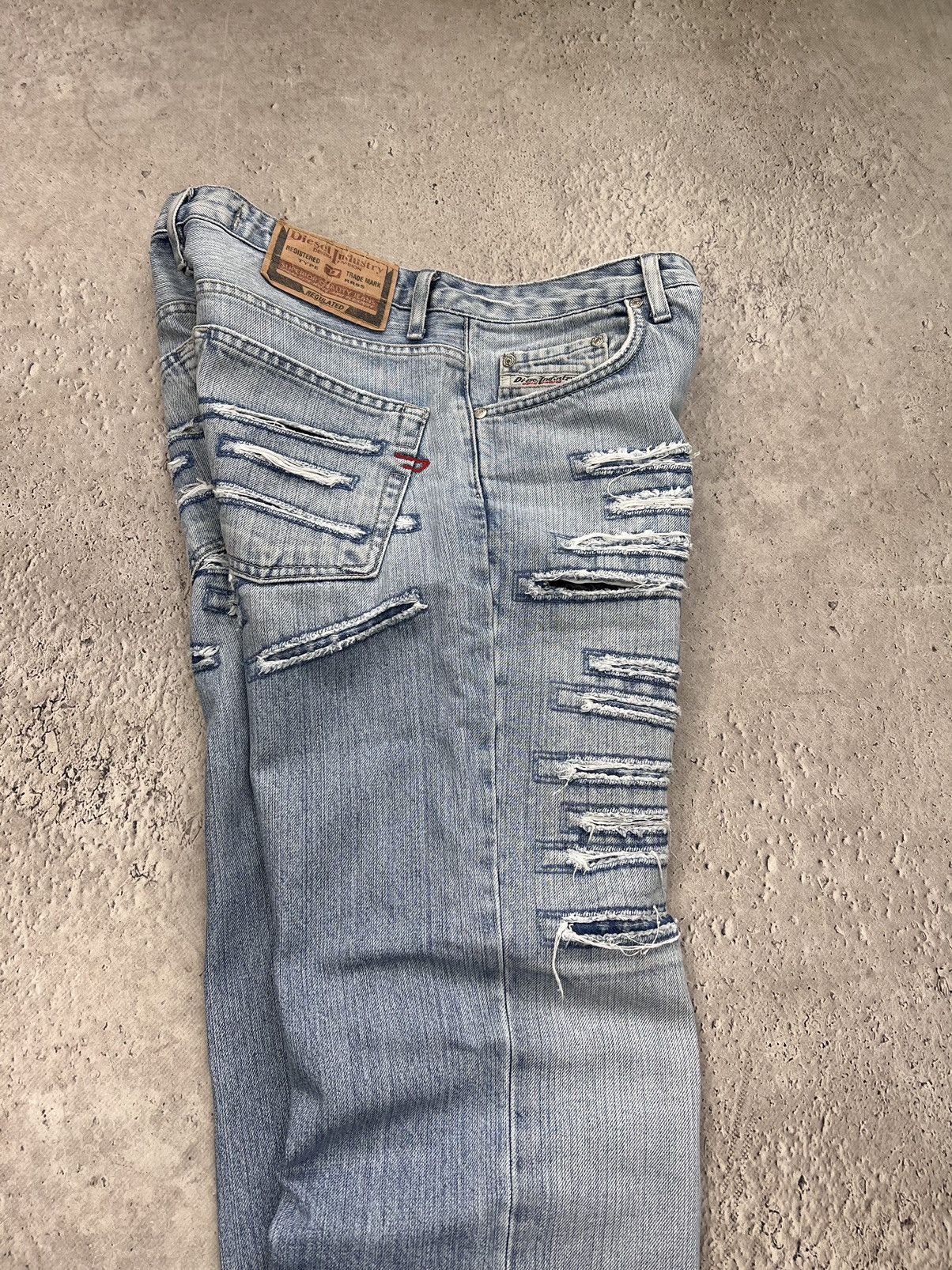 Diesel × Japanese Brand Diesel Dirty Pants FADED crash DENIM THRASHED Y2k Distressed Size US 32 / EU 48 - 10 Thumbnail