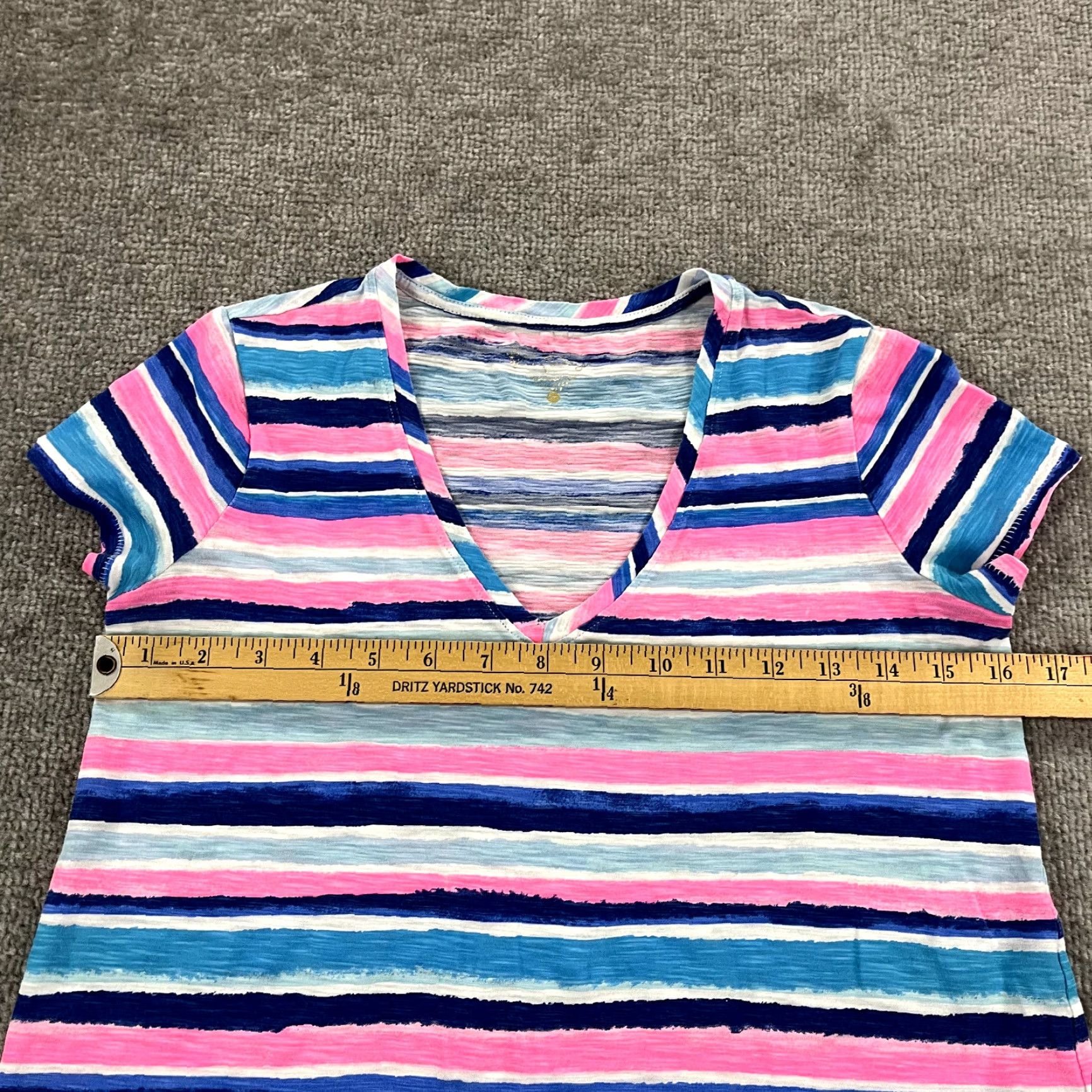Lilly Pulitzer Lilly Pulitzer Top Womens 2XS Etta V Neck Shirt Multicolor Striped Preppy Shirt Womens 2XS V-Neck Striped Multicolor Lilly Pulitzer Size XXS / US 00 / IT 34 - 4 Thumbnail