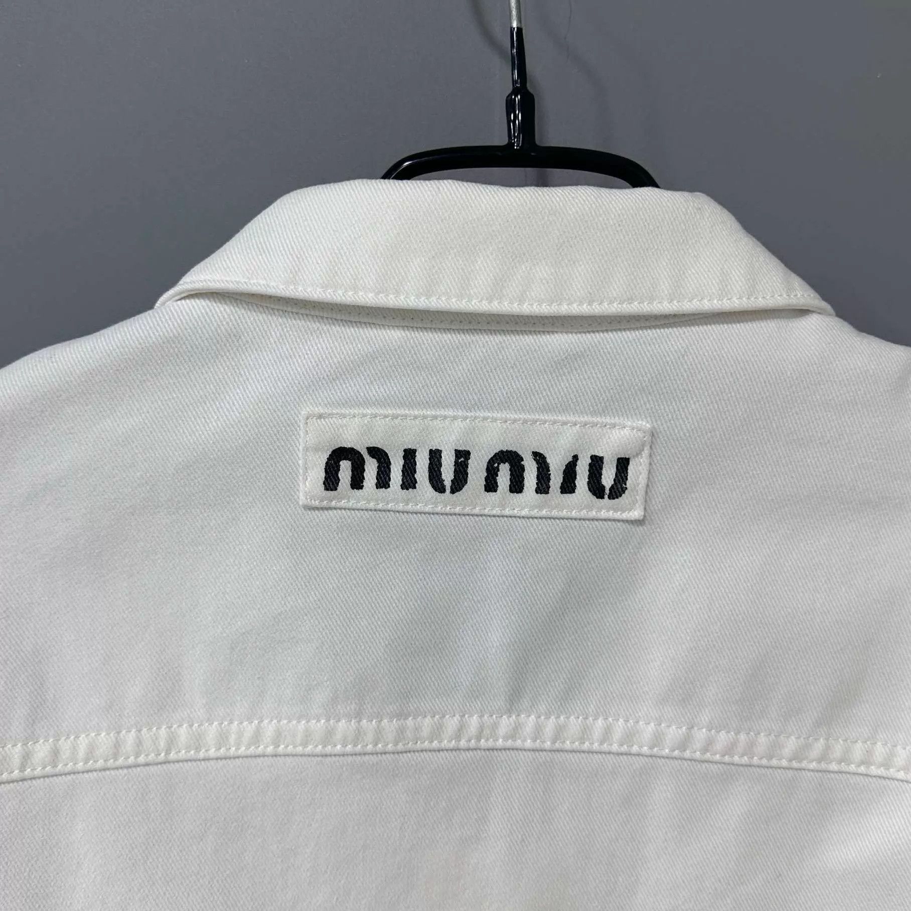 Miu Miu MIU MIU Pearl & Crystal Button Denim Jacket Women's 36 Size XS / US 0-2 / IT 36-38 - 7 Thumbnail