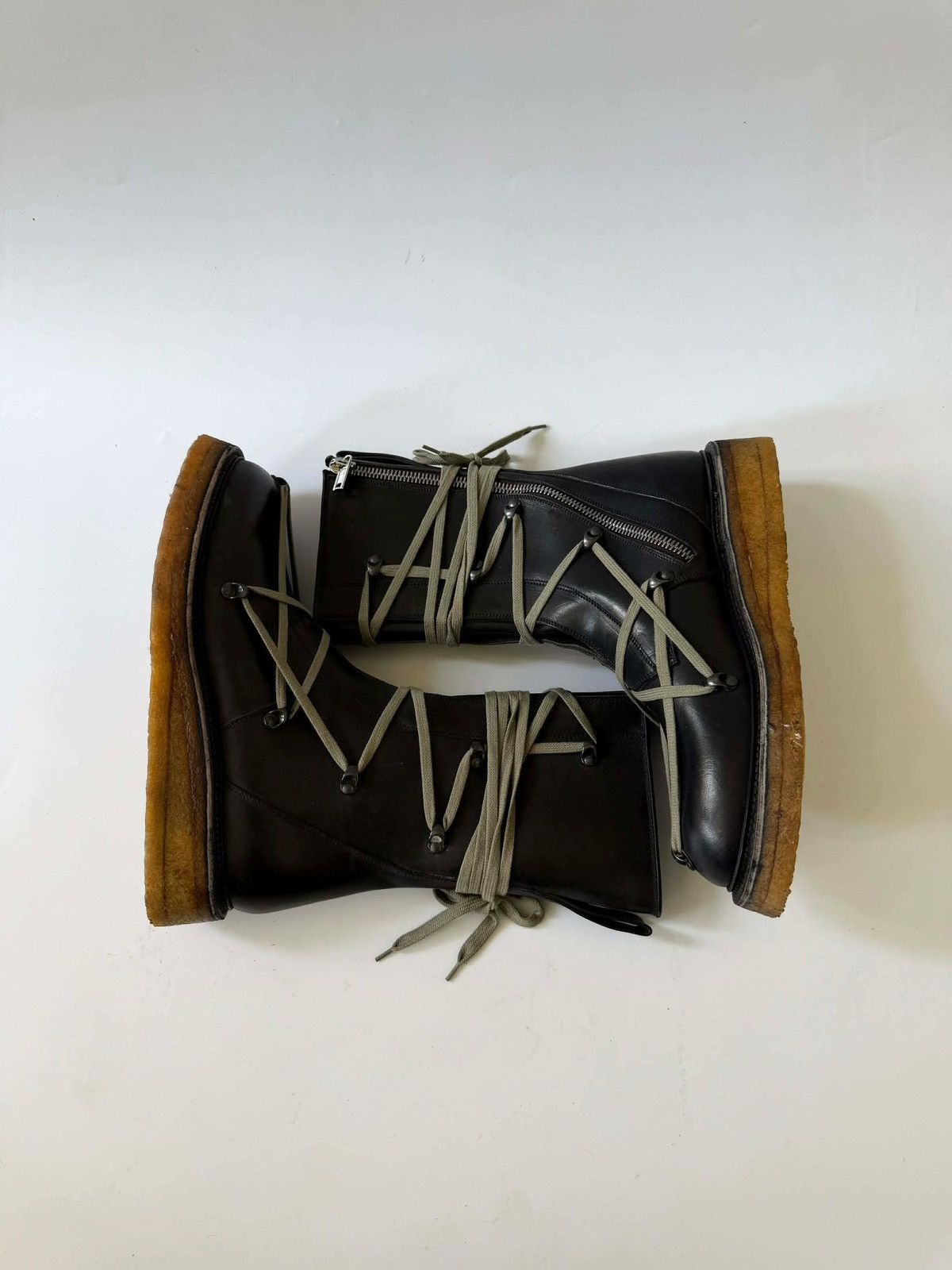 Rick Owens Rick Owens Black Lace-Up Creeper Boots Size US 11 / EU 44 - 4 Thumbnail