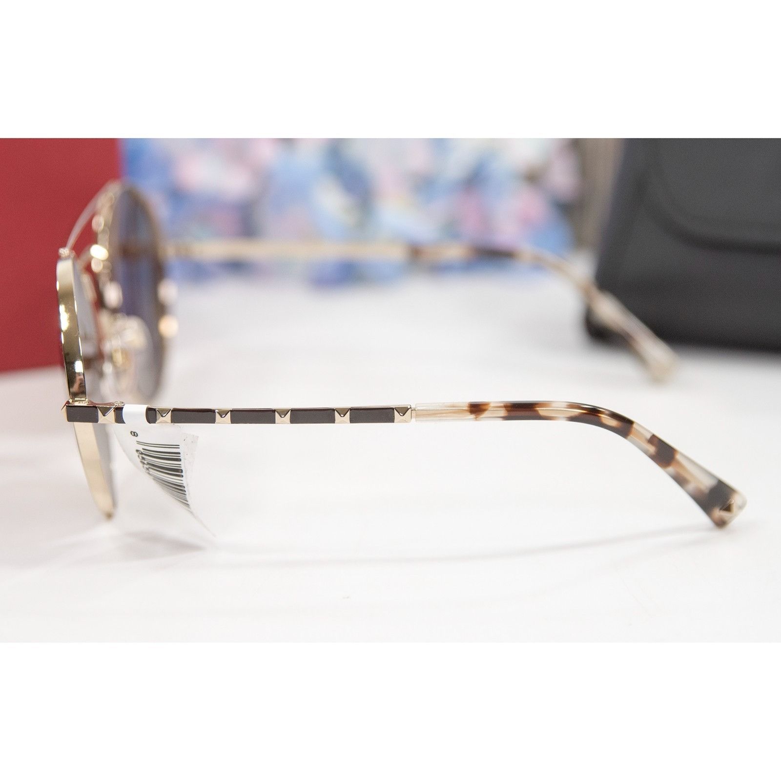 Valentino Valentino VA2036 Gold Tortoise Logo Aviator Metal Sunglasses Size ONE SIZE - 3 Thumbnail