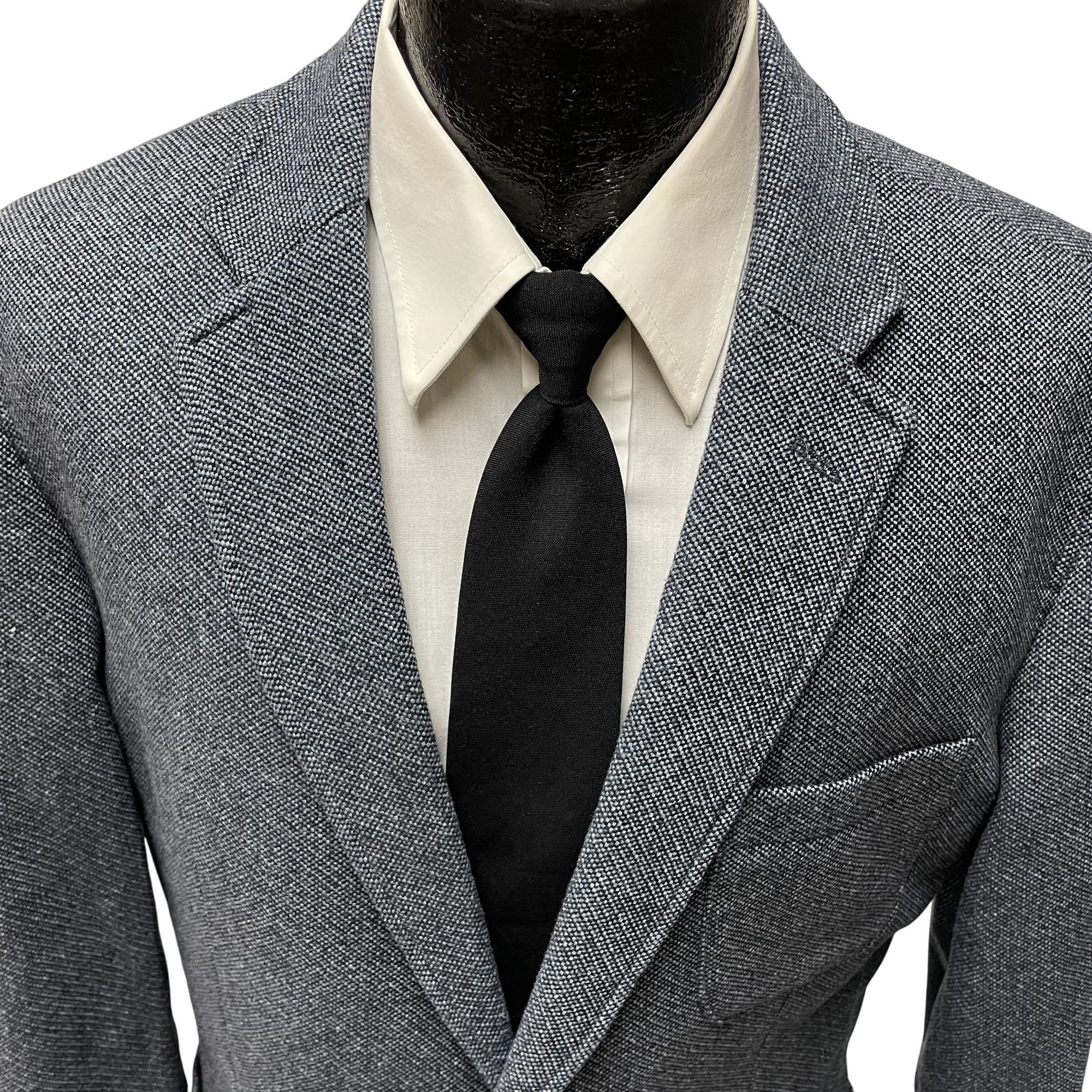 Joseph Abboud Joseph Abboud Men's Blue Birdseye Sport Coat SURGEON CUFF Bl Size 44L - 3 Thumbnail