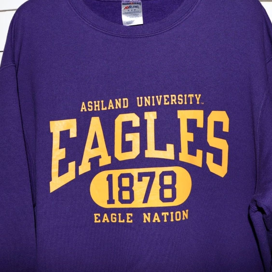 Vintage VINTAGE Ashland University Eagles Sweatshirt Mens Purple Pullover Nublend M - Crew Neck, Long Sleeve, Cotton Blend, Machine Washable Size US M / EU 48-50 / 2 - 3 Thumbnail
