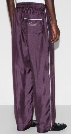 Gucci o1loc1c1125 817656 Printed Panama Silk Trouser in Purple Size US 34 / EU 50 - 5 Thumbnail