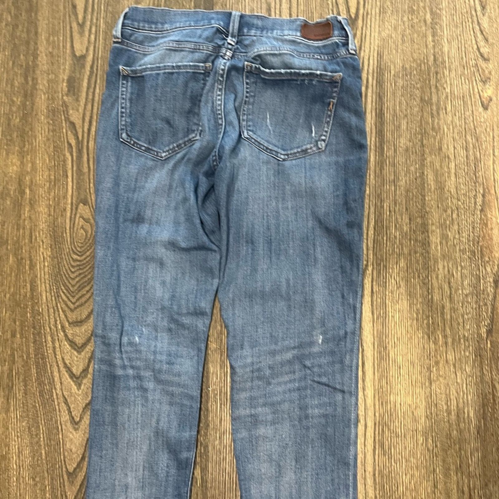 Express Express Legging Jeans Mid-Rise Distressed Stretch Blue Sz 2L Size 26" / US 2 / IT 38 - 12 Thumbnail