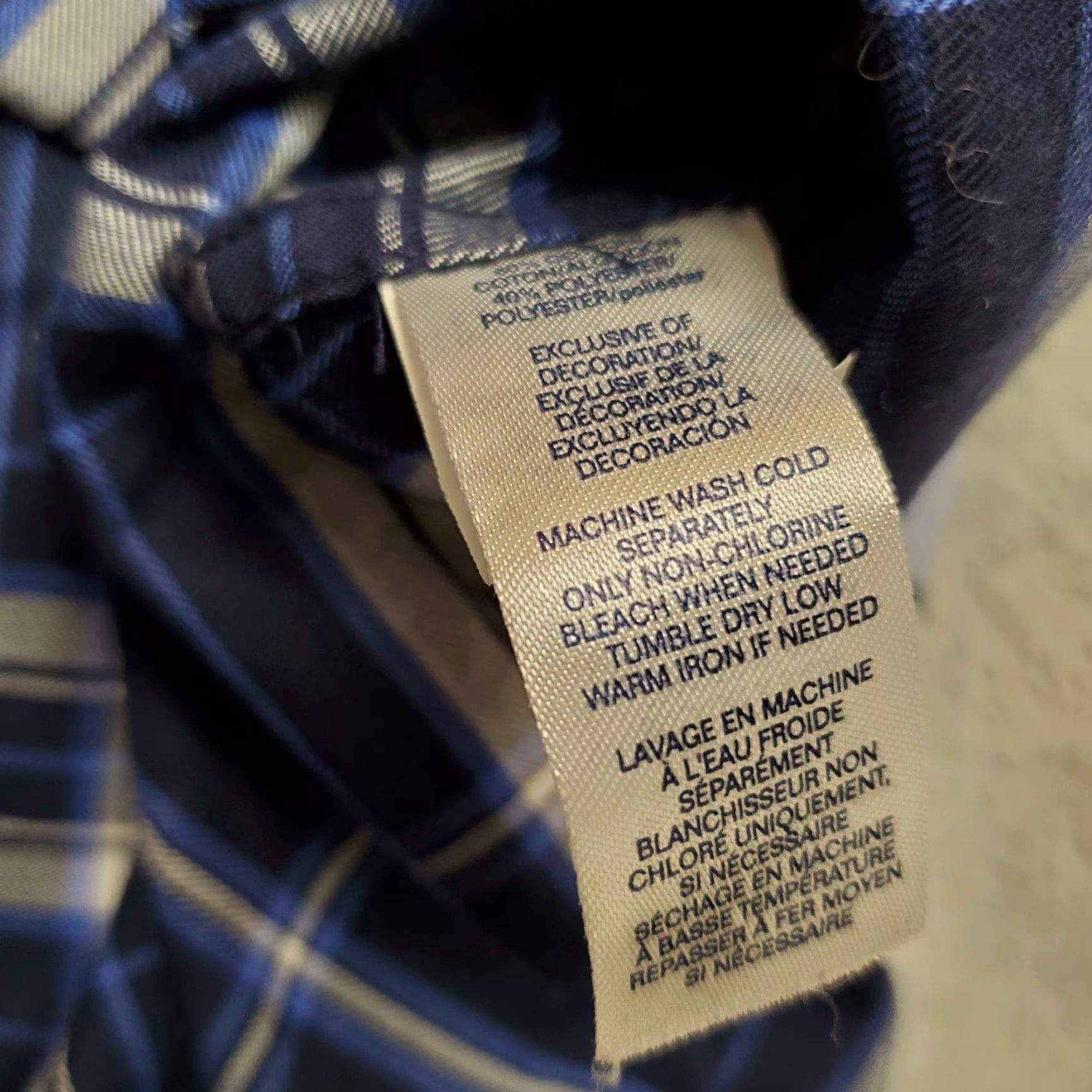 Chaps Chaps Shirt Mens Large Blue Plaid Button-Up Long Sleeve Easy Care Twill Casual Size US L / EU 52-54 / 3 - 8 Thumbnail