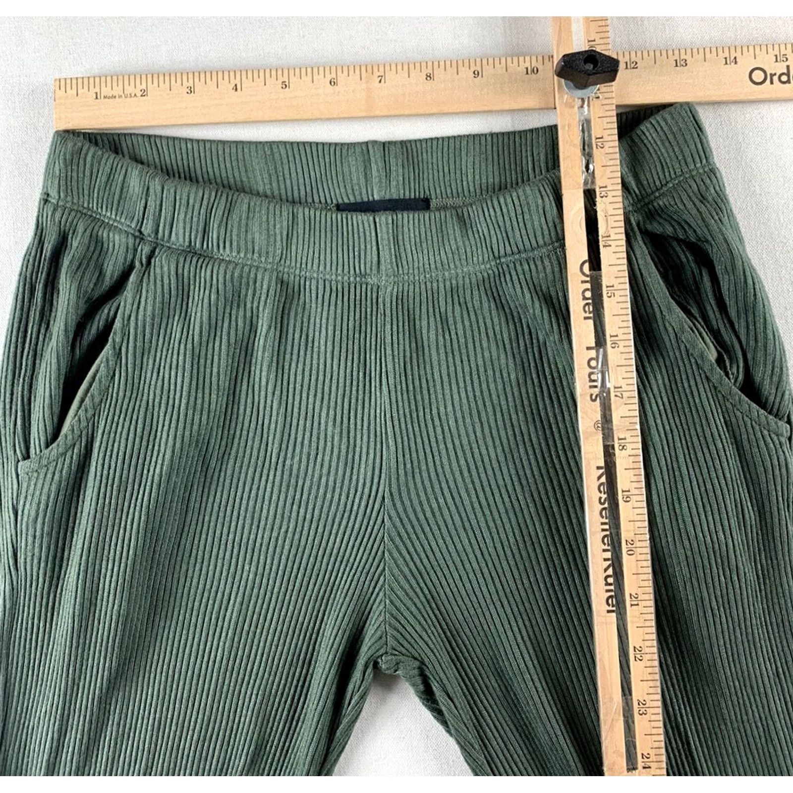 MONROW MONROW PANTS WOMENS XS GREEN STRIPED JOGGER SWEATPANTS HB0307-3 Straight Leg Weekday Womens XS Green Striped Monrow Pants Size 26" / US 2 / IT 38 - 6 Thumbnail