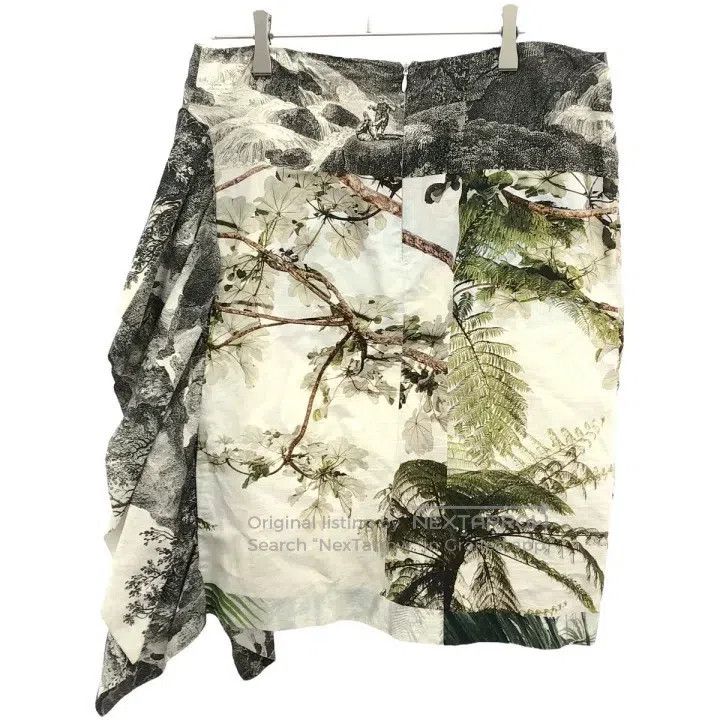 Dries Van Noten Dries Van Noten Landscape Print Linen-Cotton Blend Skirt Size 35" - 2 Thumbnail