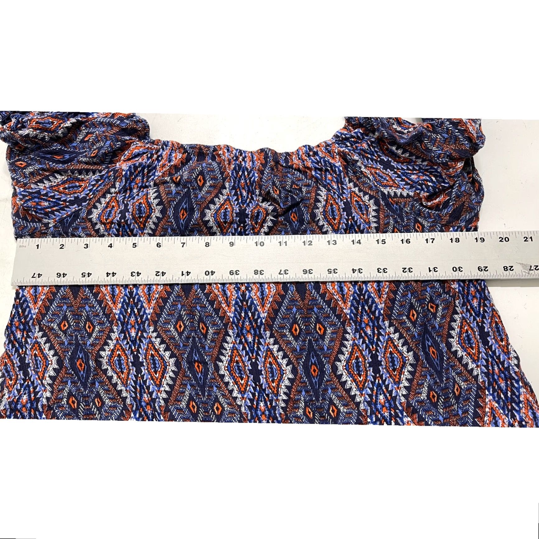 Vintage GNW Blouse S Blue Boho Bohemian Hippie Prairie Artsy Festival Tunic 3/4 Sleeve Scoop Neck Rayon Regular Womens Size S / US 4 / IT 40 - 5 Thumbnail
