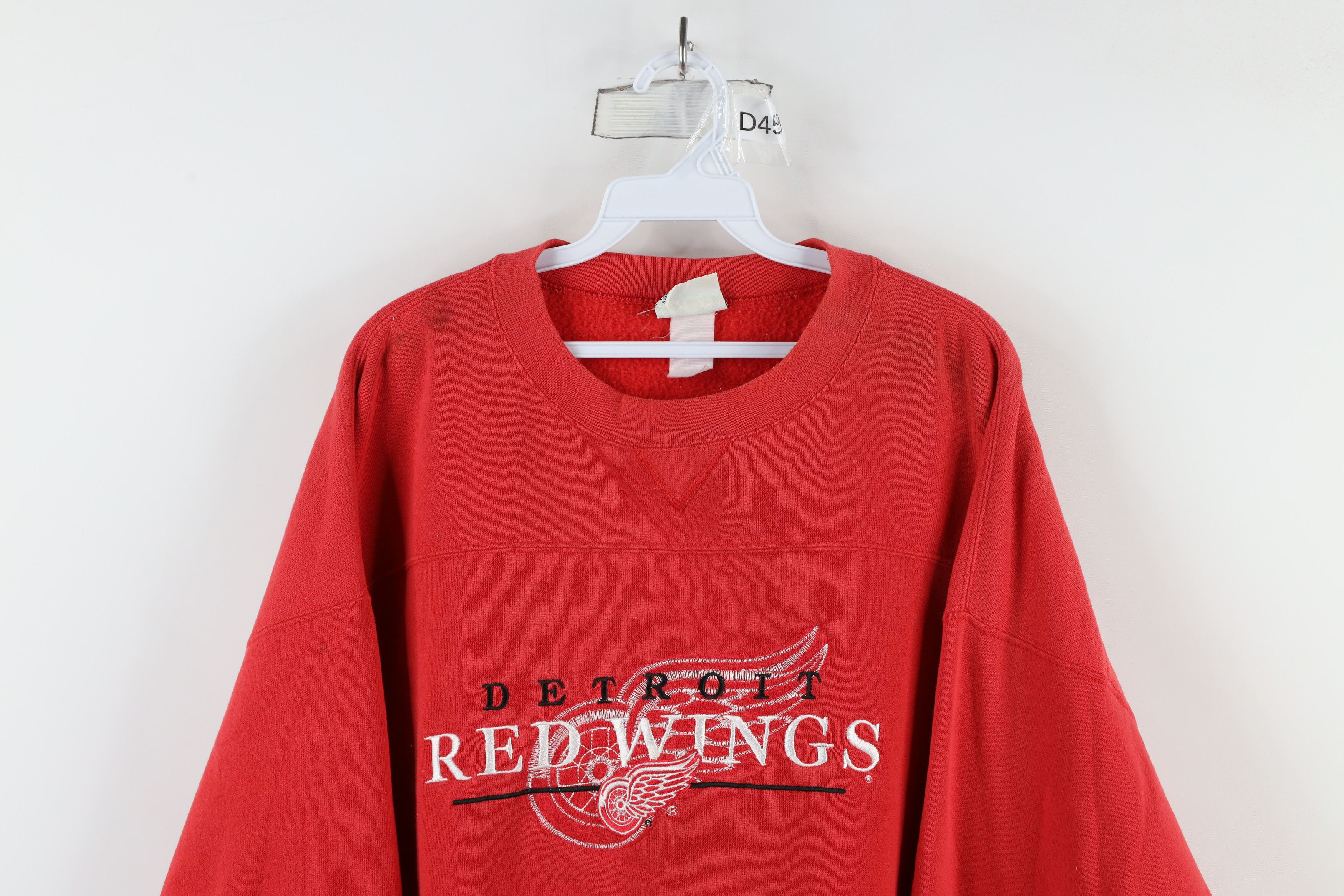 Vintage Vintage 90s Detroit Red Wings Hockey Crewneck Sweatshirt Red Size US XXL / EU 58 / 5 - 2 Thumbnail