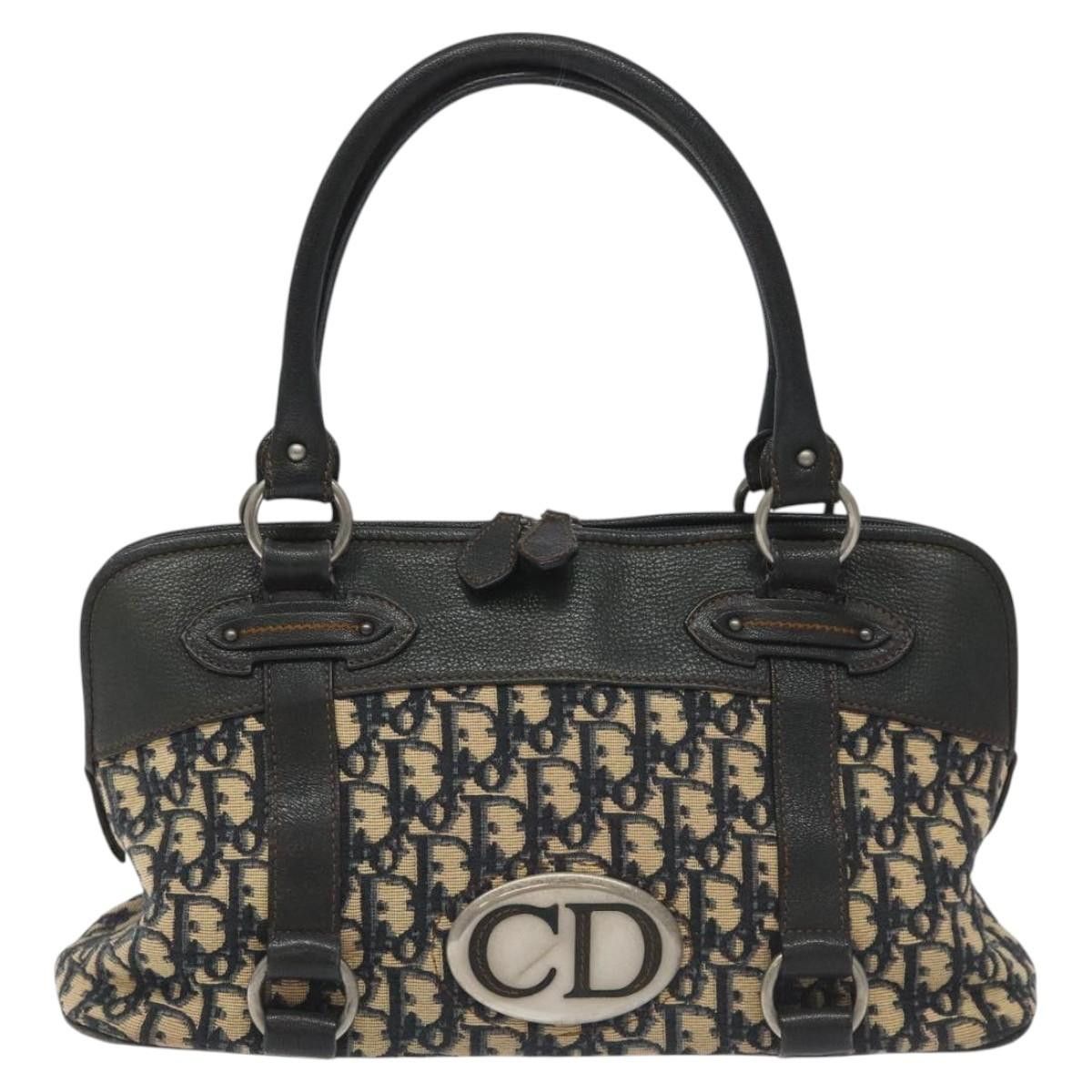Dior Trotter Navy Canvas Handbag (Pre-Owned) Size ONE SIZE - 1 Thumbnail