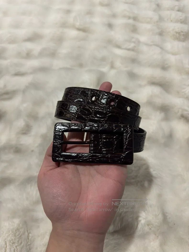 Saint Laurent Paris Saint Laurent Paris size 80 Embossed Belt Size ONE SIZE - 2 Thumbnail