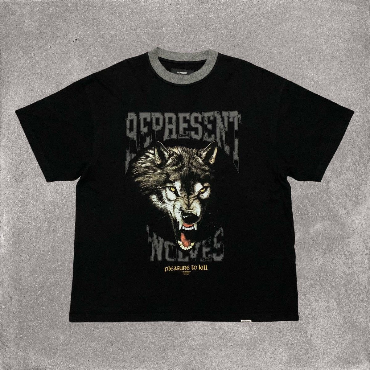 Represent Clo. Represent Medium Pleasure To Kill Jet Black Tee Wolves Size US M / EU 48-50 / 2 - 1 Thumbnail