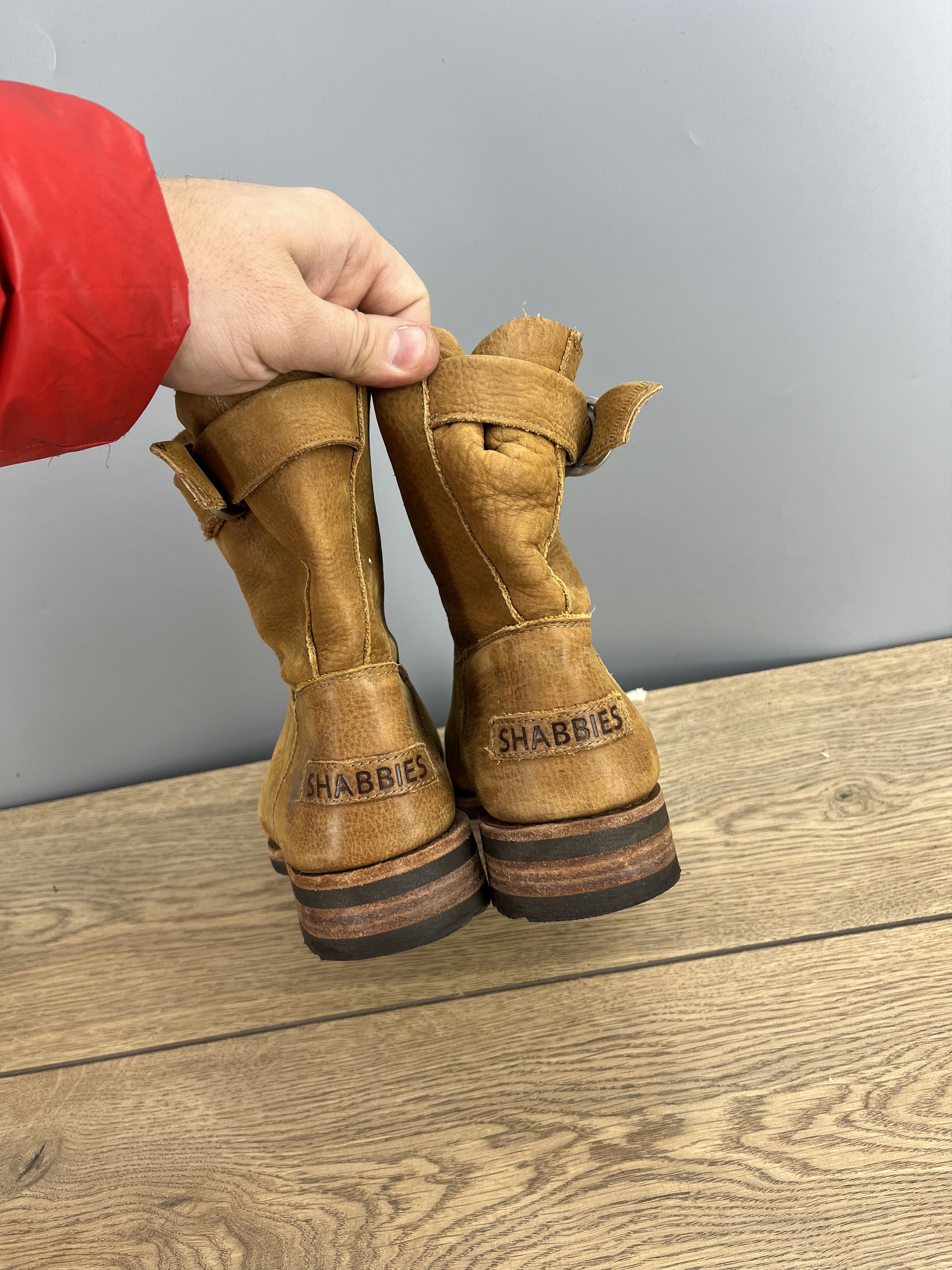 Vintage Shabbies Amsterdam Womens Leather Ankle Boots Cognac Buckle Size US 8 / IT 38 - 6 Thumbnail