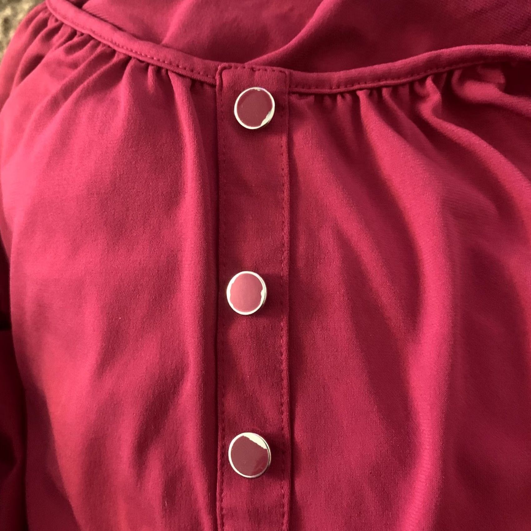 Worthington Worthington Blouse Top 3/4 Sleeve Pink Polyester Spandex Knit Button Womens Large L Shirt Size L / US 10 / IT 46 - 5 Thumbnail
