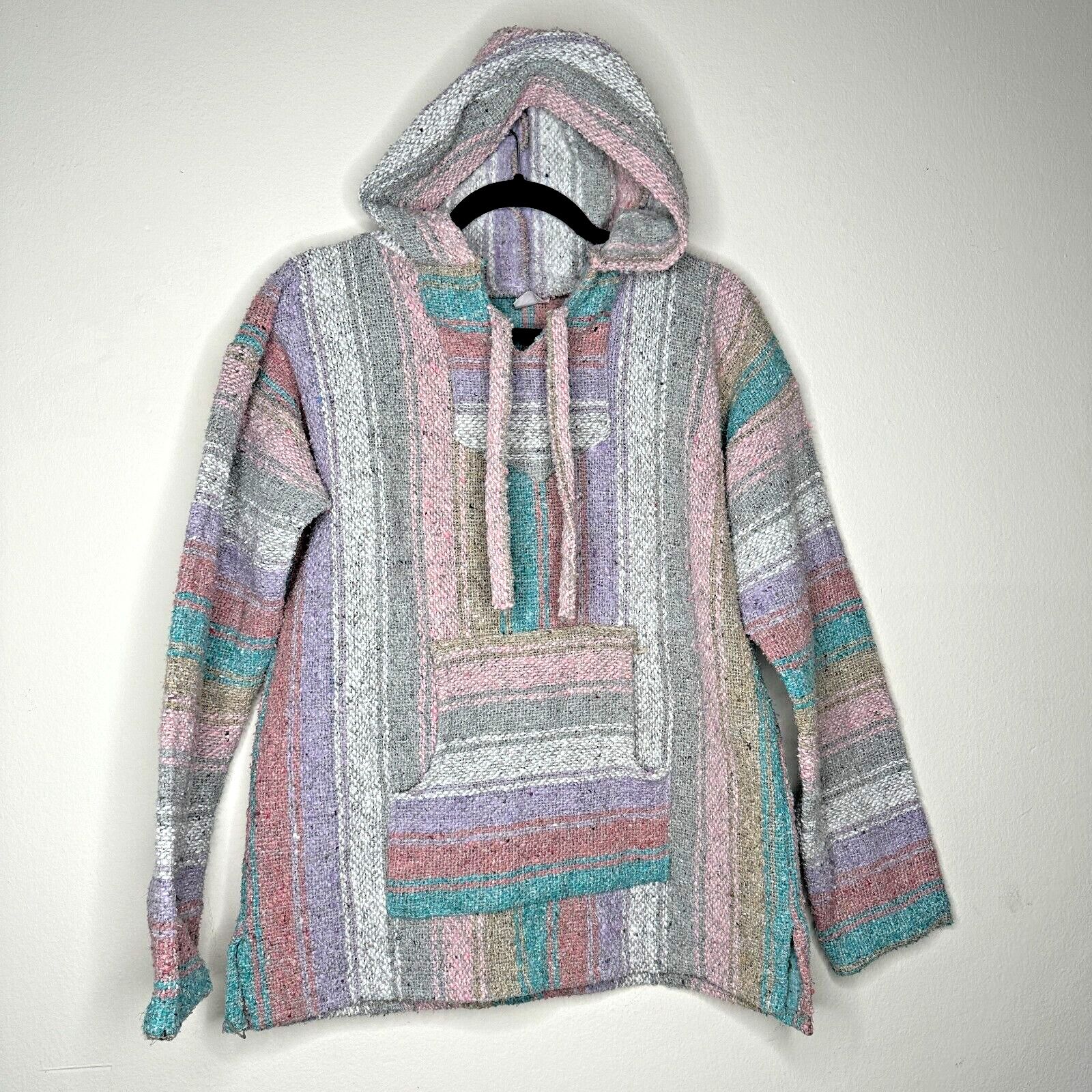 Other San Jose Pink Aqua Stripe Pullover Blanket Pocket Hoodie L Size L / US 10 / IT 46 - 1 Thumbnail