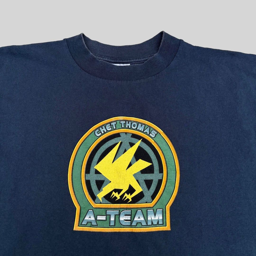 Vintage A-Team Chet Thomas 1990 90s Vintage Skateboards USA T-Shirt Size US XL / EU 56 / 4 - 2 Thumbnail