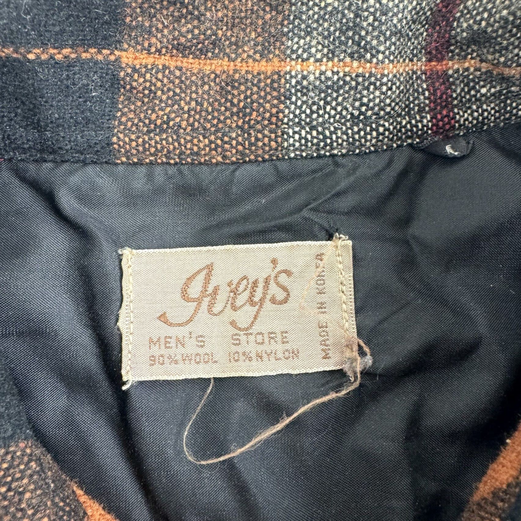 Vintage VINTAGE Joeys Mens Store Button-Up Shirt Adult Medium Orange Plaid Wool Flannel 70s Mens Size US M / EU 48-50 / 2 - 3 Thumbnail