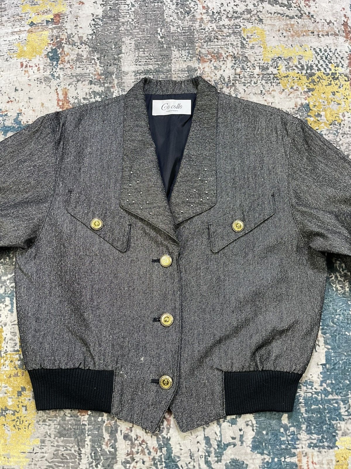 Japanese Brand Co Collo Made Katayama Speckled Stud Detail Jacket Size M / US 6-8 / IT 42-44 - 3 Thumbnail