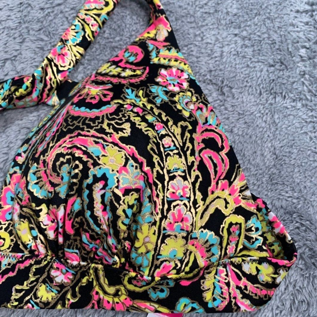 Victoria's Secret Victoria's Secret Bikini Top Paisley Floral Pink L Women Regular Size Bikini Top Size L / US 10 / IT 46 - 3 Thumbnail