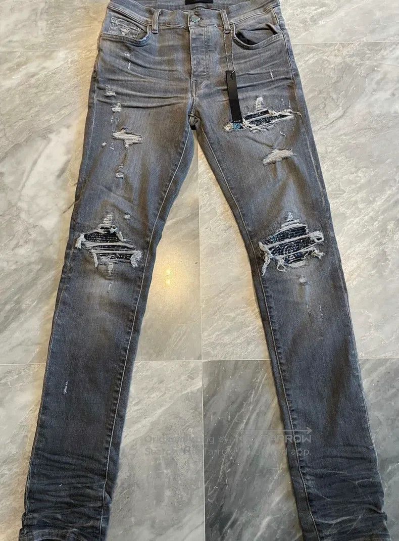 Amiri Amiri Size 32 Cashew flower stitching jeans Size US 32 / EU 48 - 1 Thumbnail