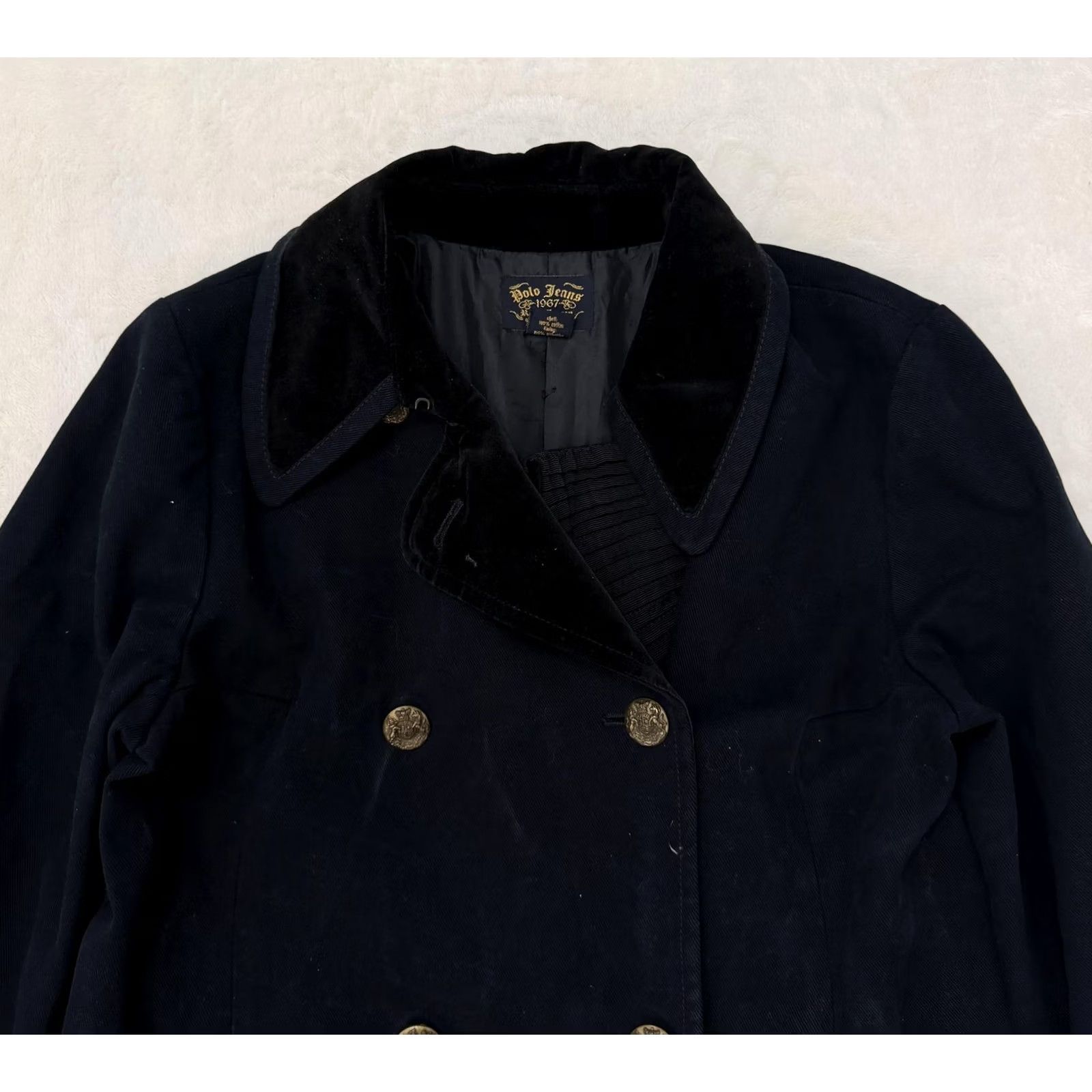 Ralph Lauren Ralph Lauren Polo Jeans Coat Womens Large Blue Trench Coat Military Army Buttoned Belted Long Sleeve Lined Twill Size 36" / US 14 / IT 50 - 2 Thumbnail