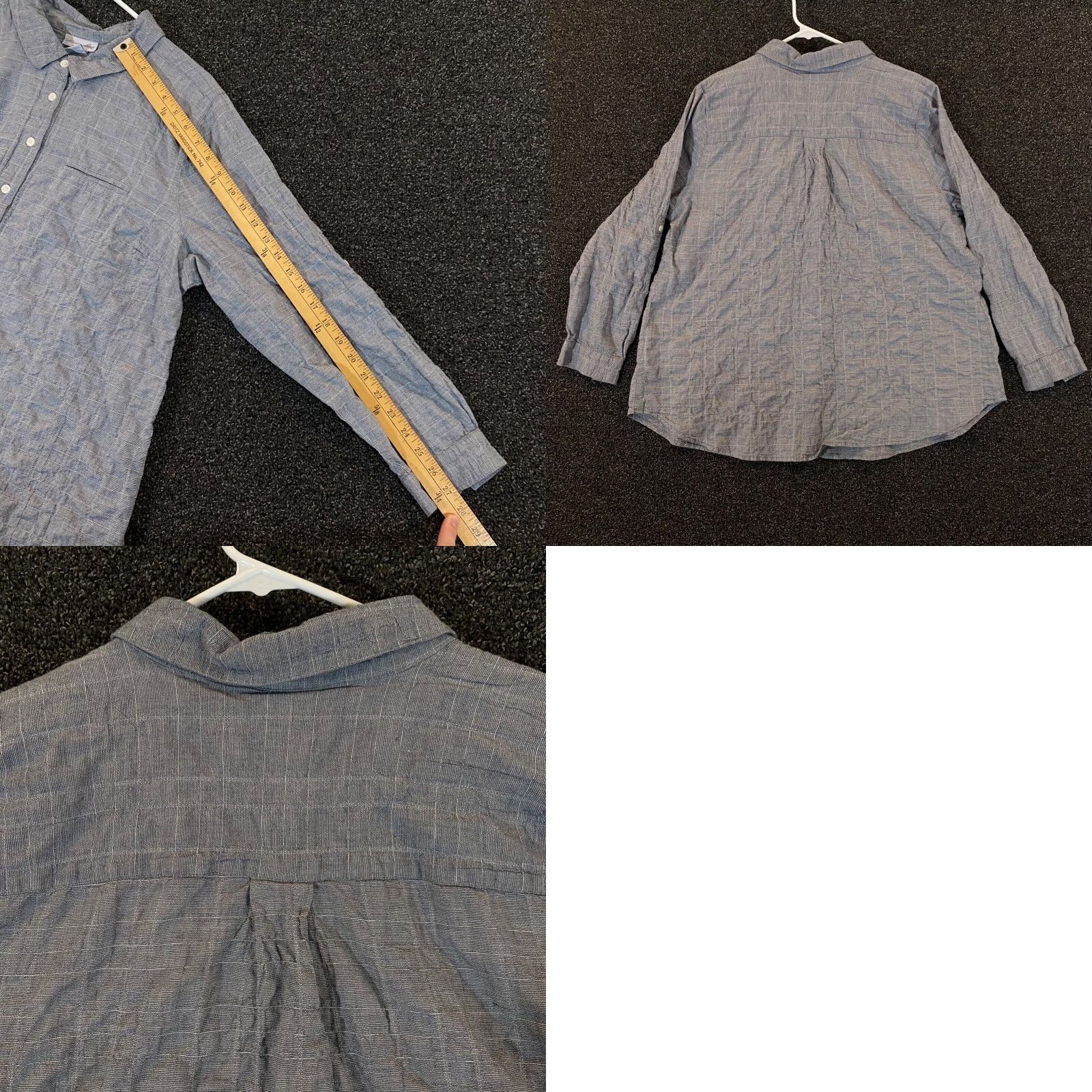 Soft Surroundings Soft Surroundings Shirt Womens 1X Gray Long Sleeve Button-Up Collared 1X Size Basic Shirt Women Mens Size XL / US 12-14 / IT 48-50 - 8 Thumbnail