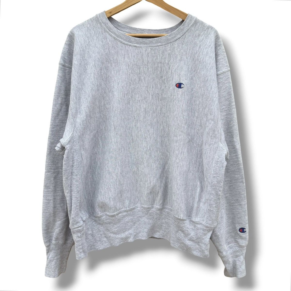 Champion Vintage 90s Champion Reverse Weave Logo Sweatshirt Gray USA Size US L / EU 52-54 / 3 - 1 Thumbnail