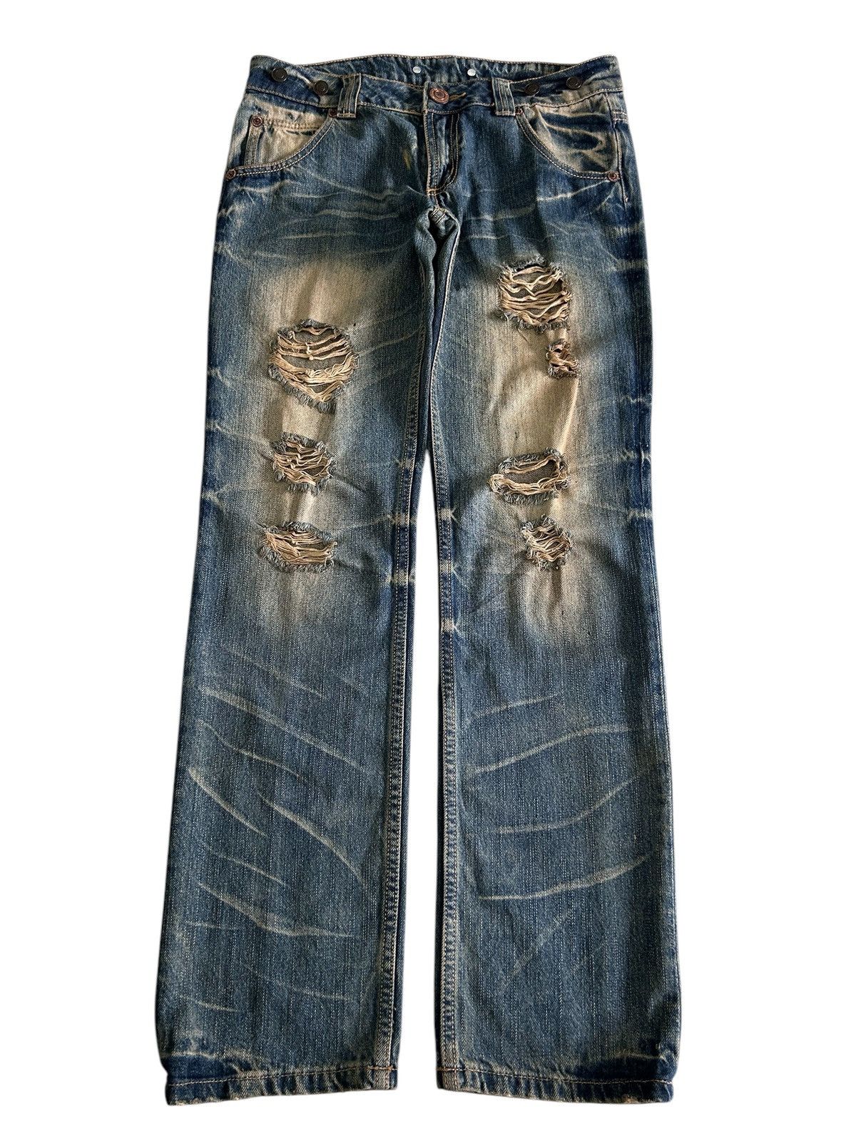 Japanese Brand Vintage Japanese Denim Distressed Mud Wash Jeans Size US 32 / EU 48 - 1 Thumbnail