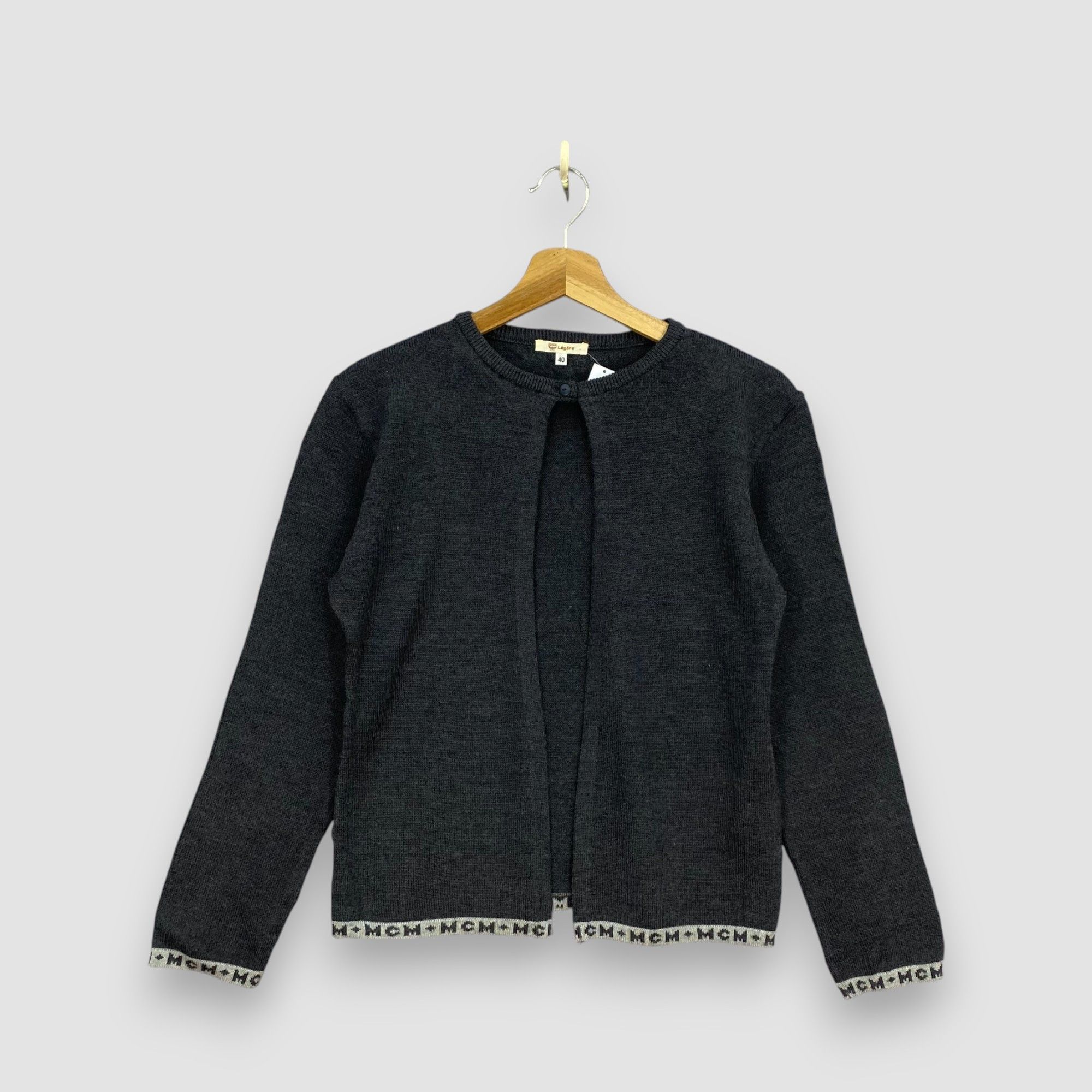MCM Vintage 90s MCM Open Front Cardigan Knitted Wool Sweater Size XS / US 0-2 / IT 36-38 - 1 Thumbnail