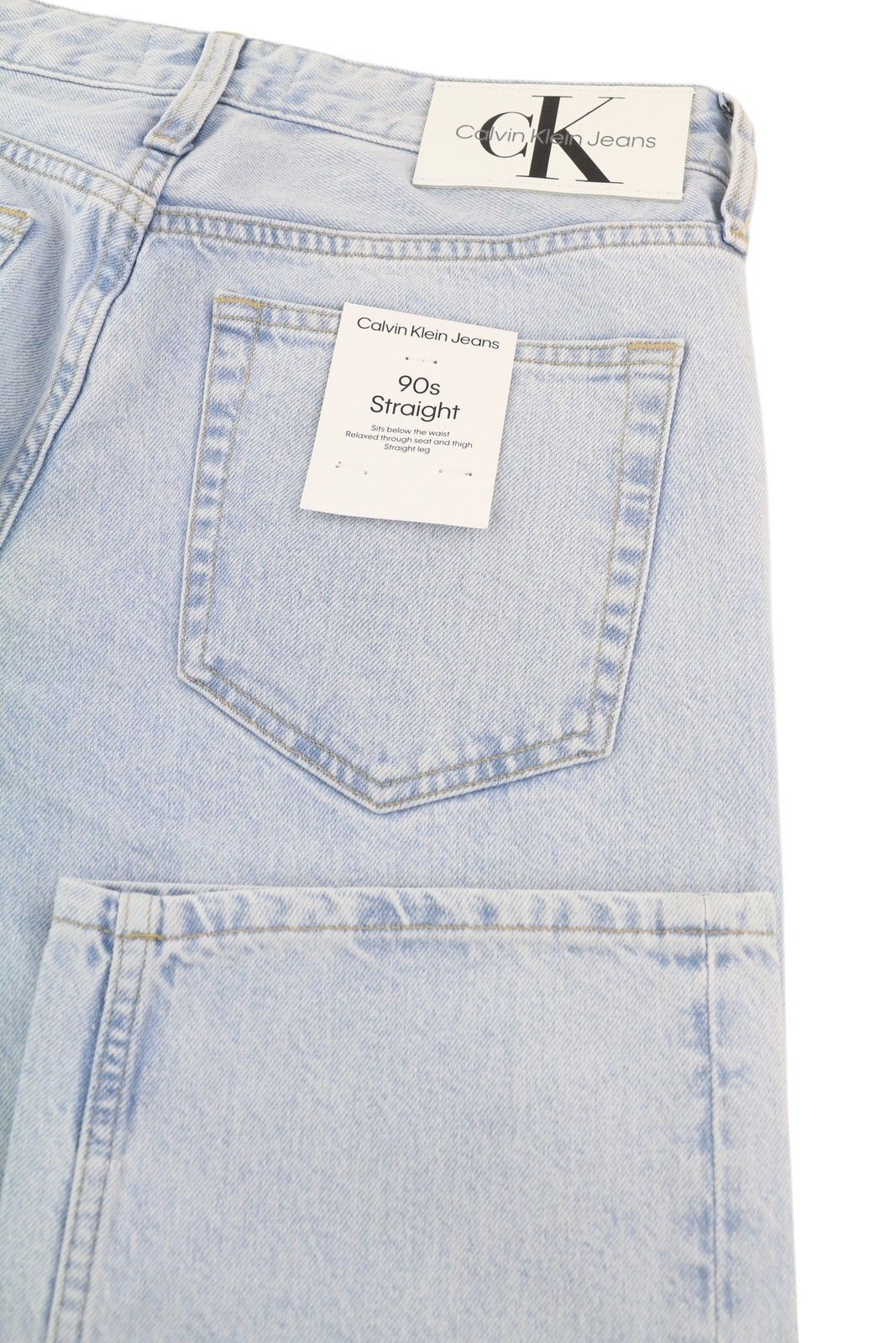 Calvin Klein 90S STRAIGHT W29 Light Blue Washed Zip Fly Denim 85297 Size US 29 - 5 Thumbnail