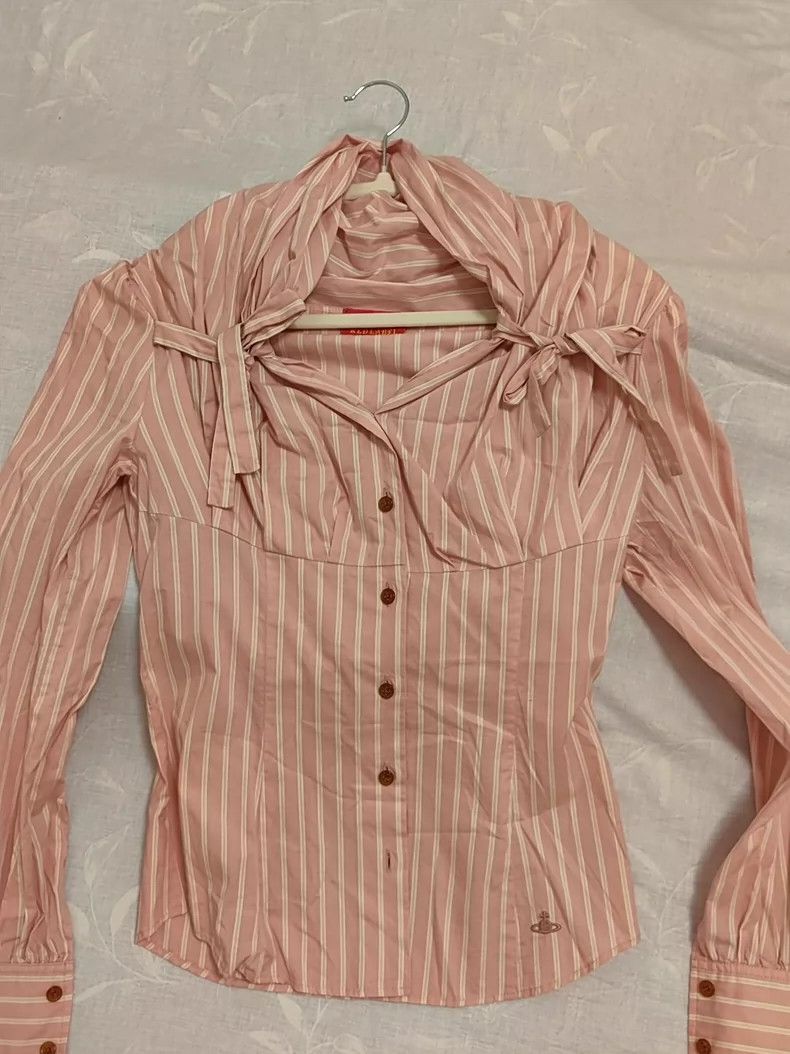 Vivienne Westwood Vivienne Westwood size2 Pink striped bow tie shirt Size M / US 6-8 / IT 42-44 - 1 Thumbnail