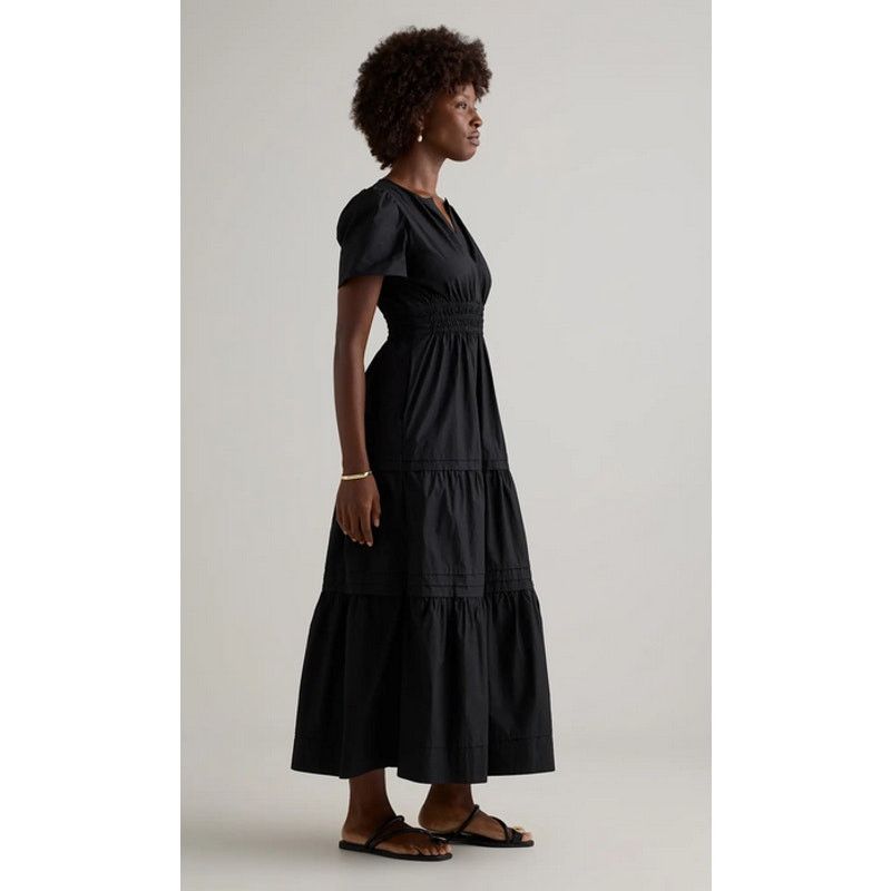 Quince Quince Cotton Poplin Tiered Maxi Dress Black Size M NWOT Size M / US 6-8 / IT 42-44 - 4 Thumbnail