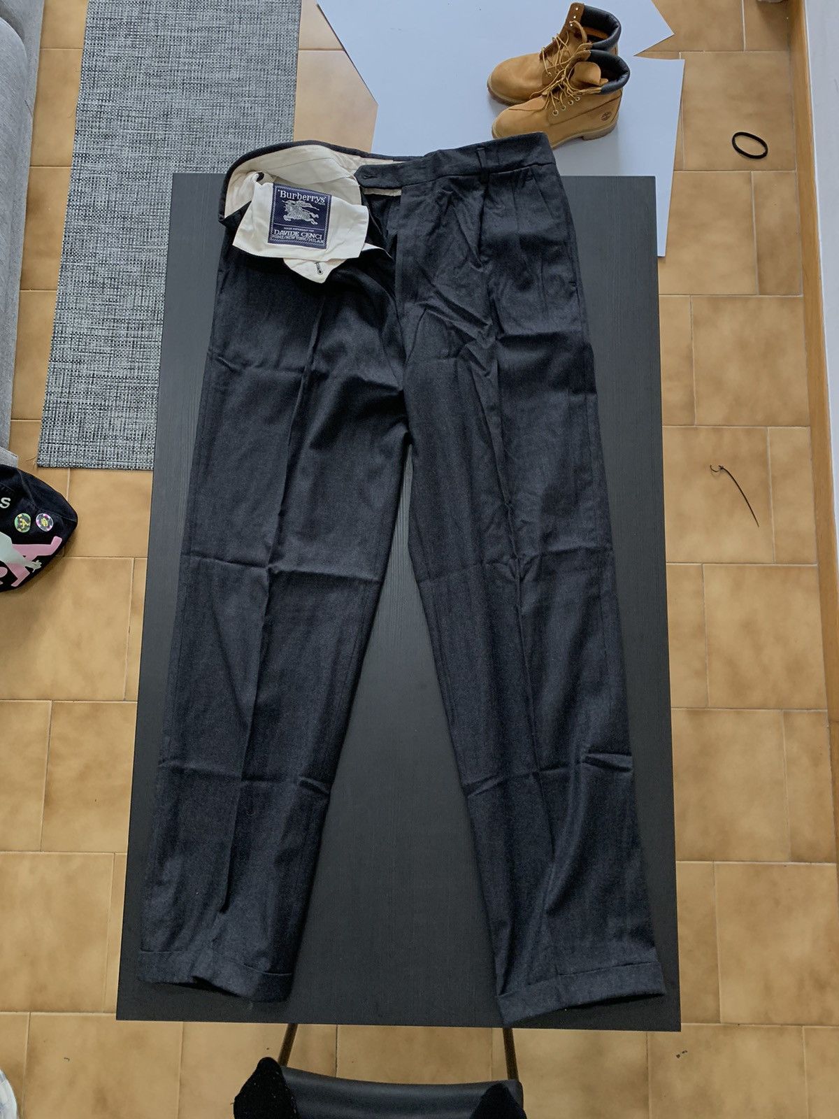 image of Avant Garde x Burberry Pants in Blue, Men's (Size 34)