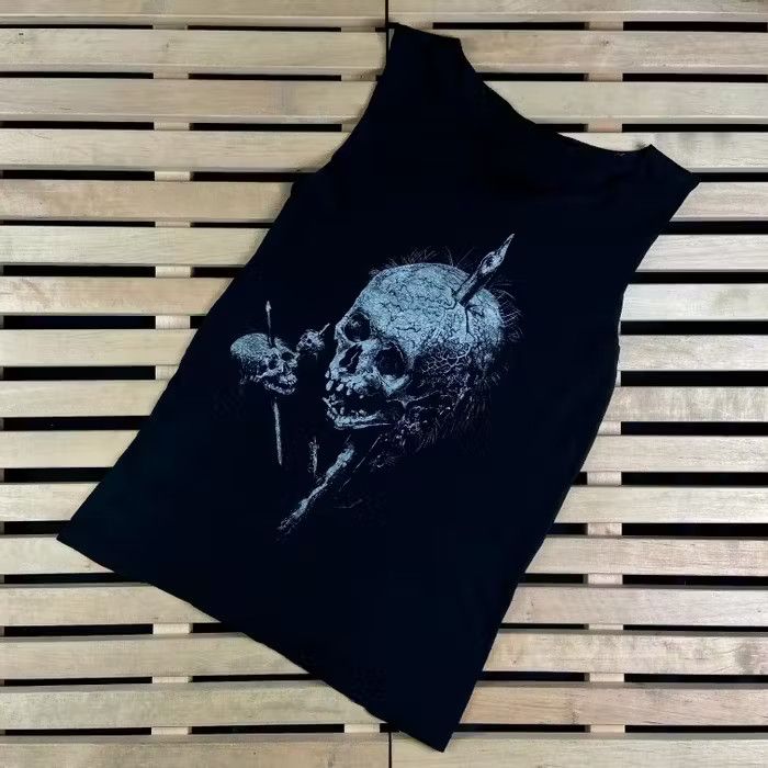 Band Tees × Vintage Mens Vintage T Shirt Sleeveless Skull Size S Size US S / EU 44-46 / 1 - 1 Thumbnail