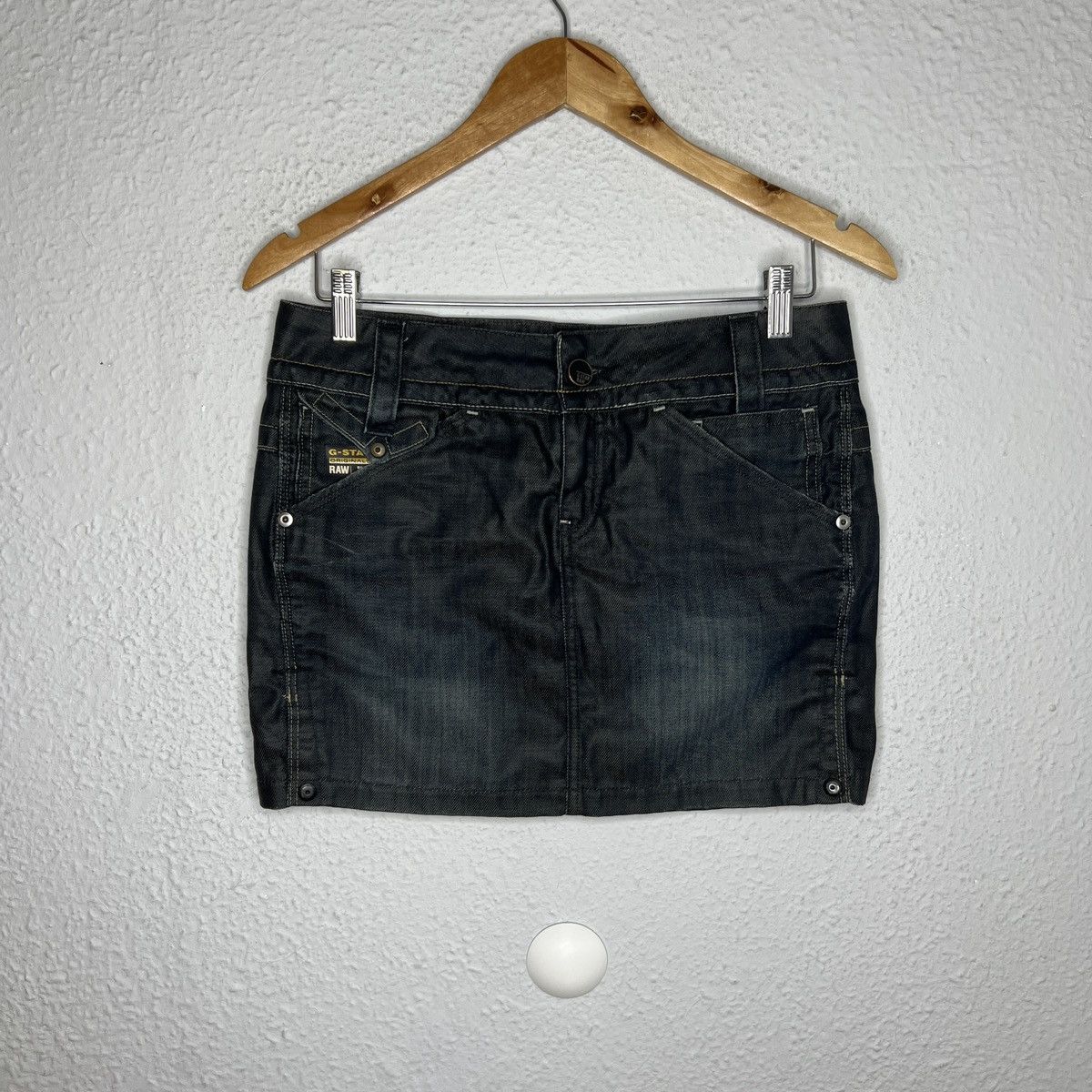G-Star × Vintage Vintage G-Star Raw Y2K 90s Denim Jeans Utility Mini Skirt Size 27" / US 4 / IT 40 - 3 Thumbnail